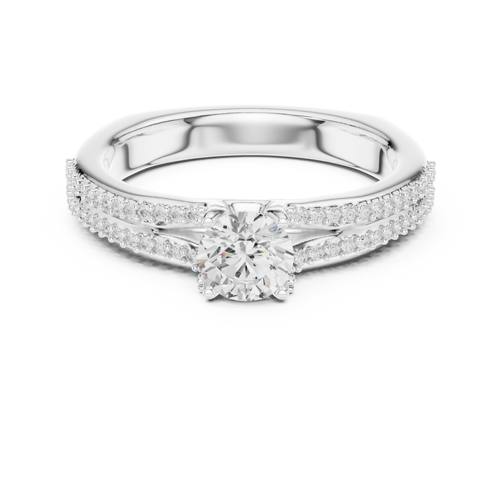 Simple & Elegant Pear Cut Ring with Sparkling Side Detail