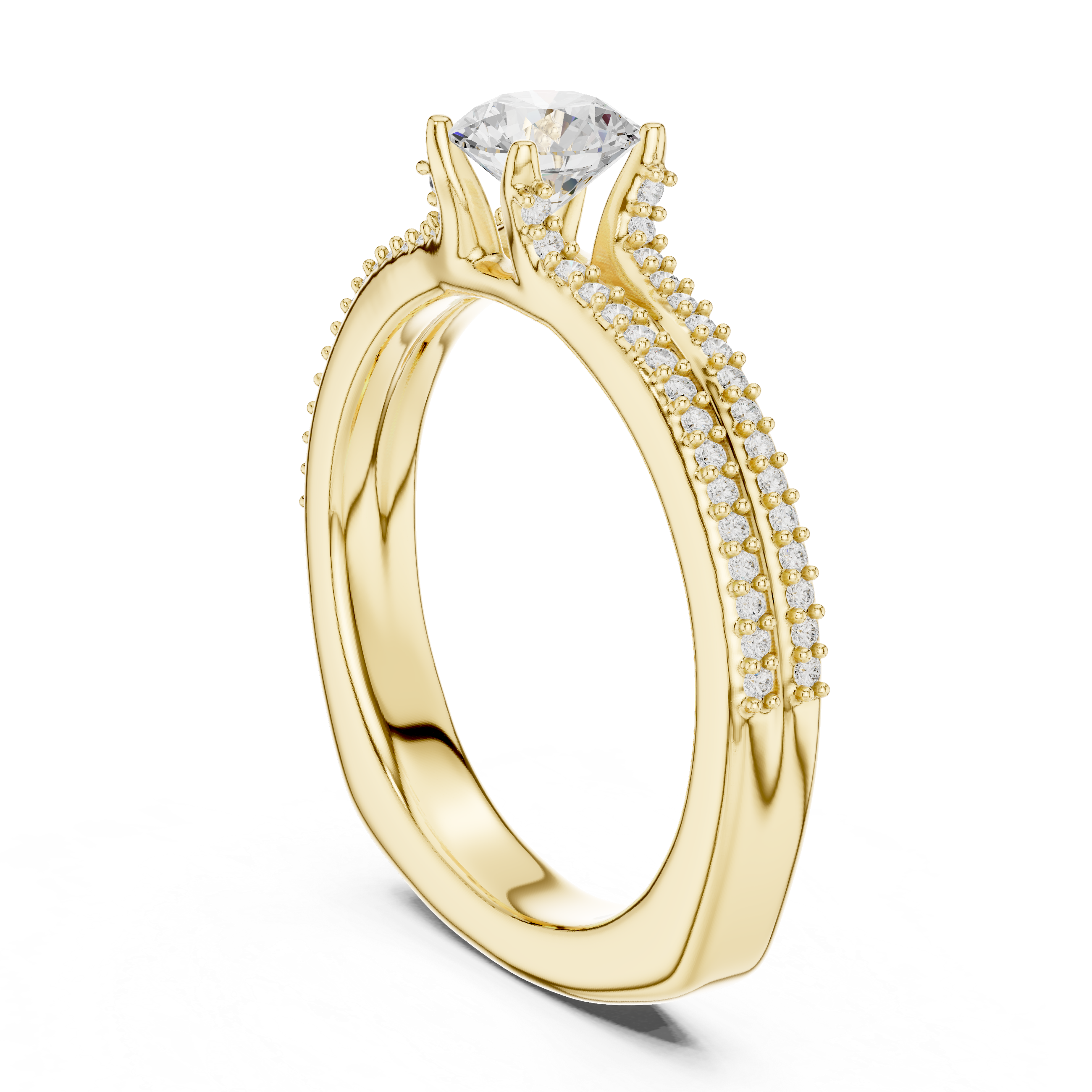 Simple & Elegant Pear Cut Ring with Sparkling Side Detail