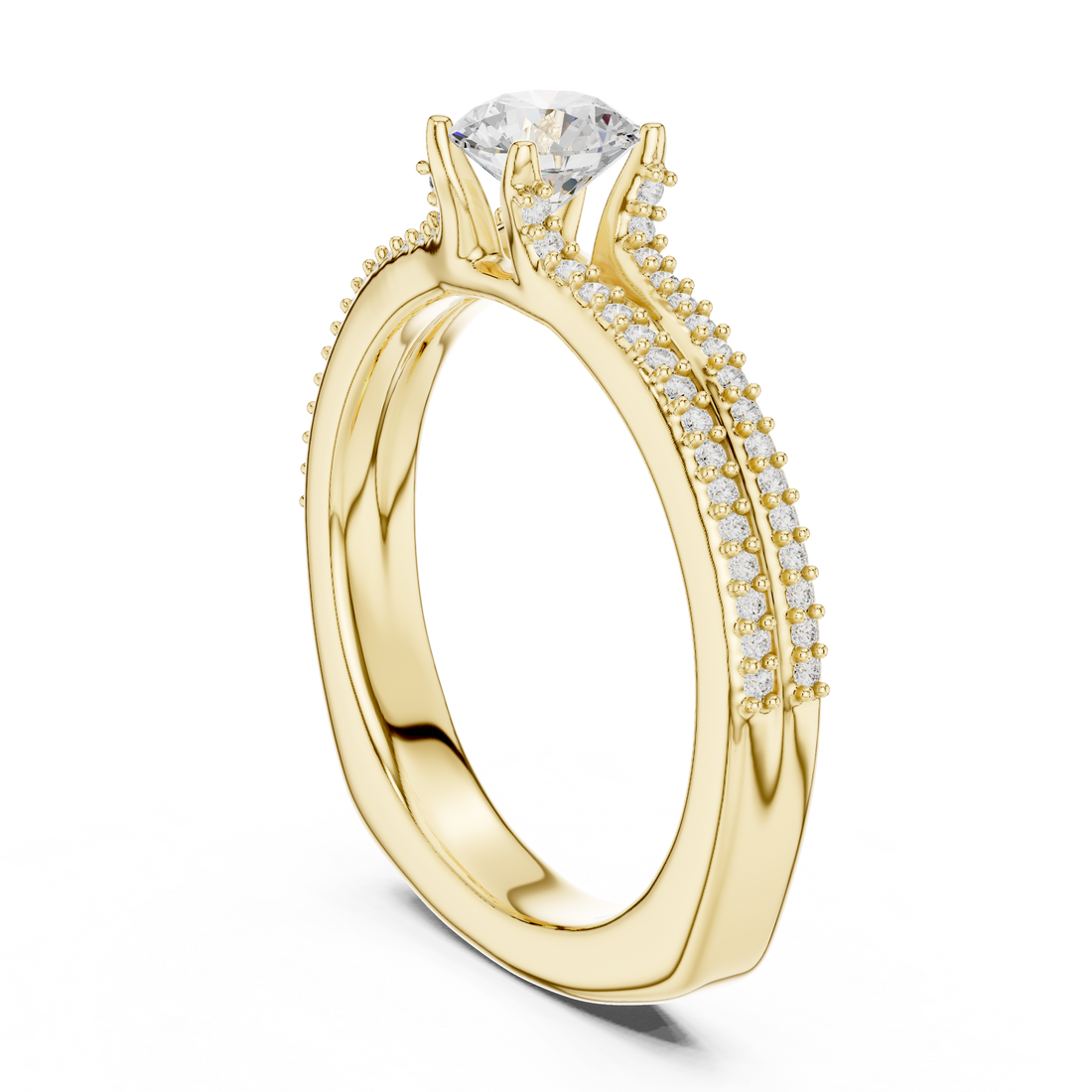 Simple & Elegant Pear Cut Ring with Sparkling Side Detail