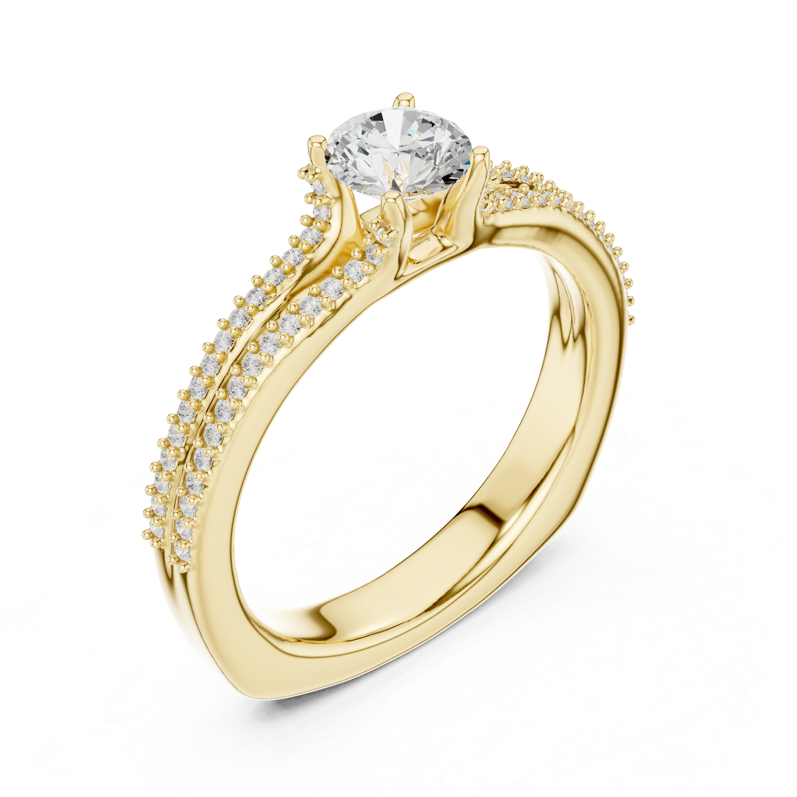Simple & Elegant Pear Cut Ring with Sparkling Side Detail