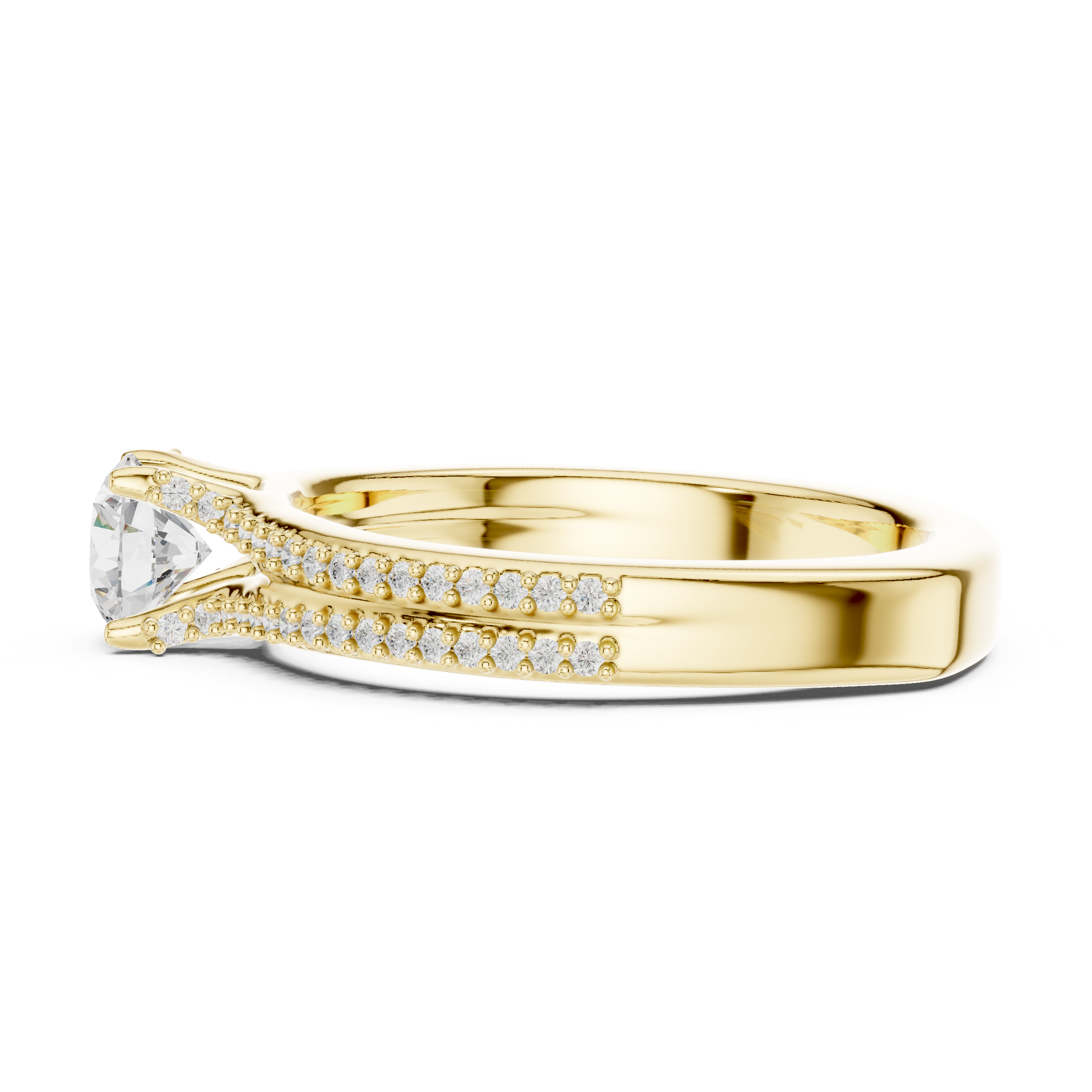 Simple & Elegant Pear Cut Ring with Sparkling Side Detail