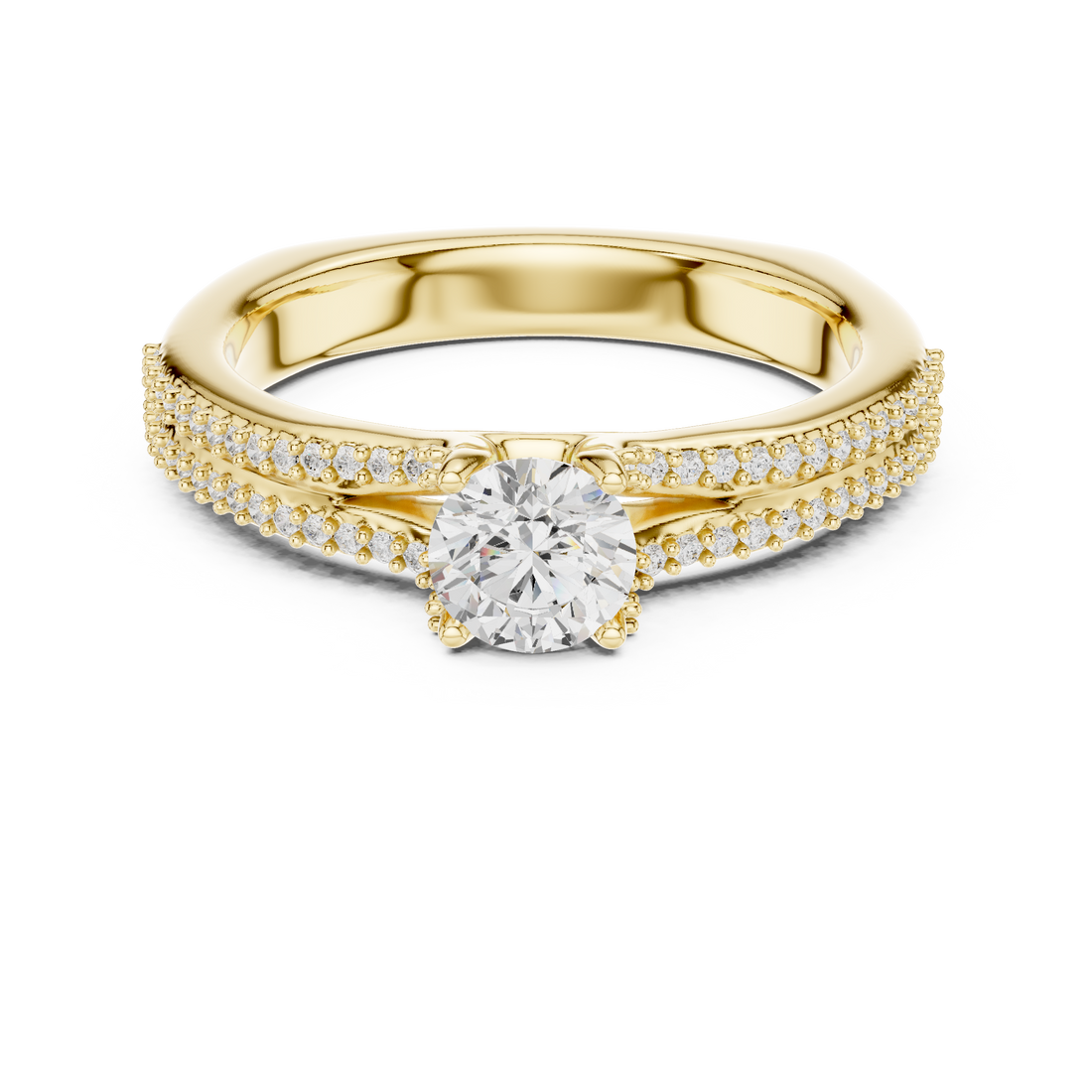 Simple & Elegant Pear Cut Ring with Sparkling Side Detail