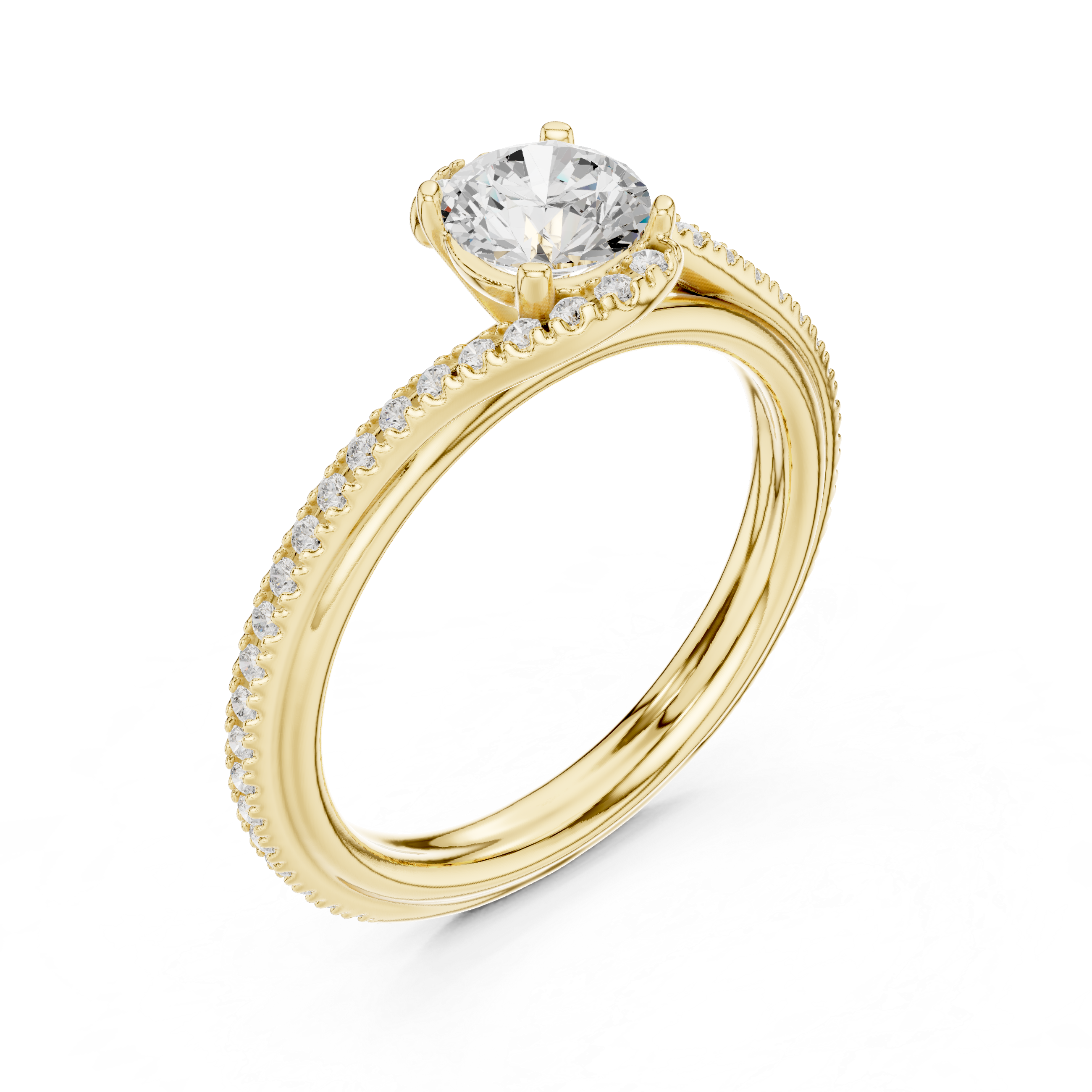 Elegant Criss Cross Diamond Ring | Round Cut Rose Gold Engagement Ring