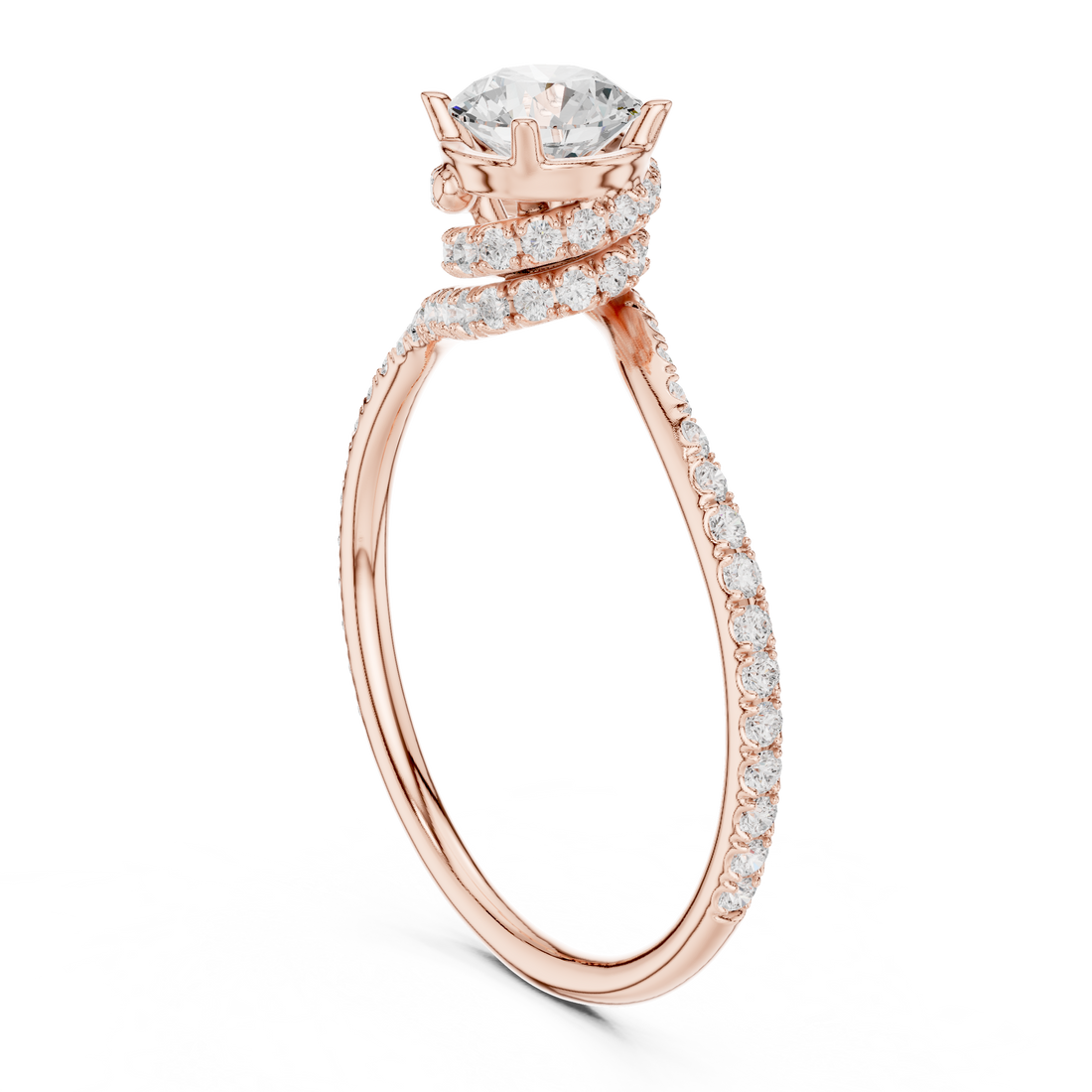 Handmade Twist Shank Diamond Ring | Elegant Bridal Engagement Ring