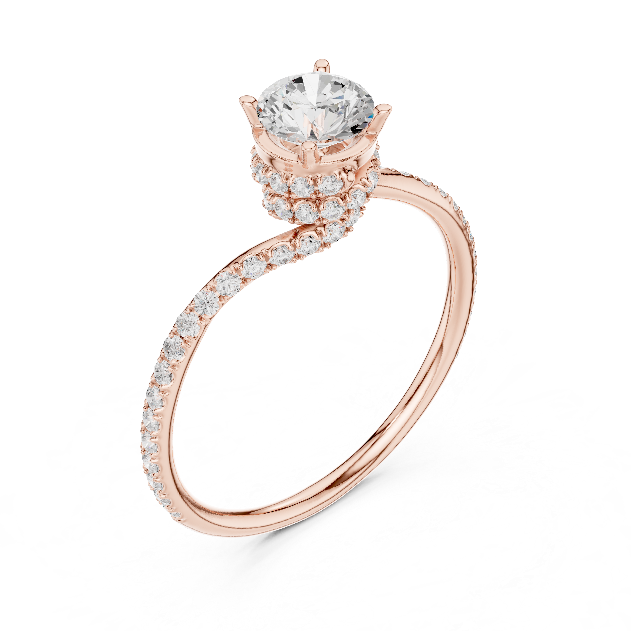 Handmade Twist Shank Diamond Ring | Elegant Bridal Engagement Ring