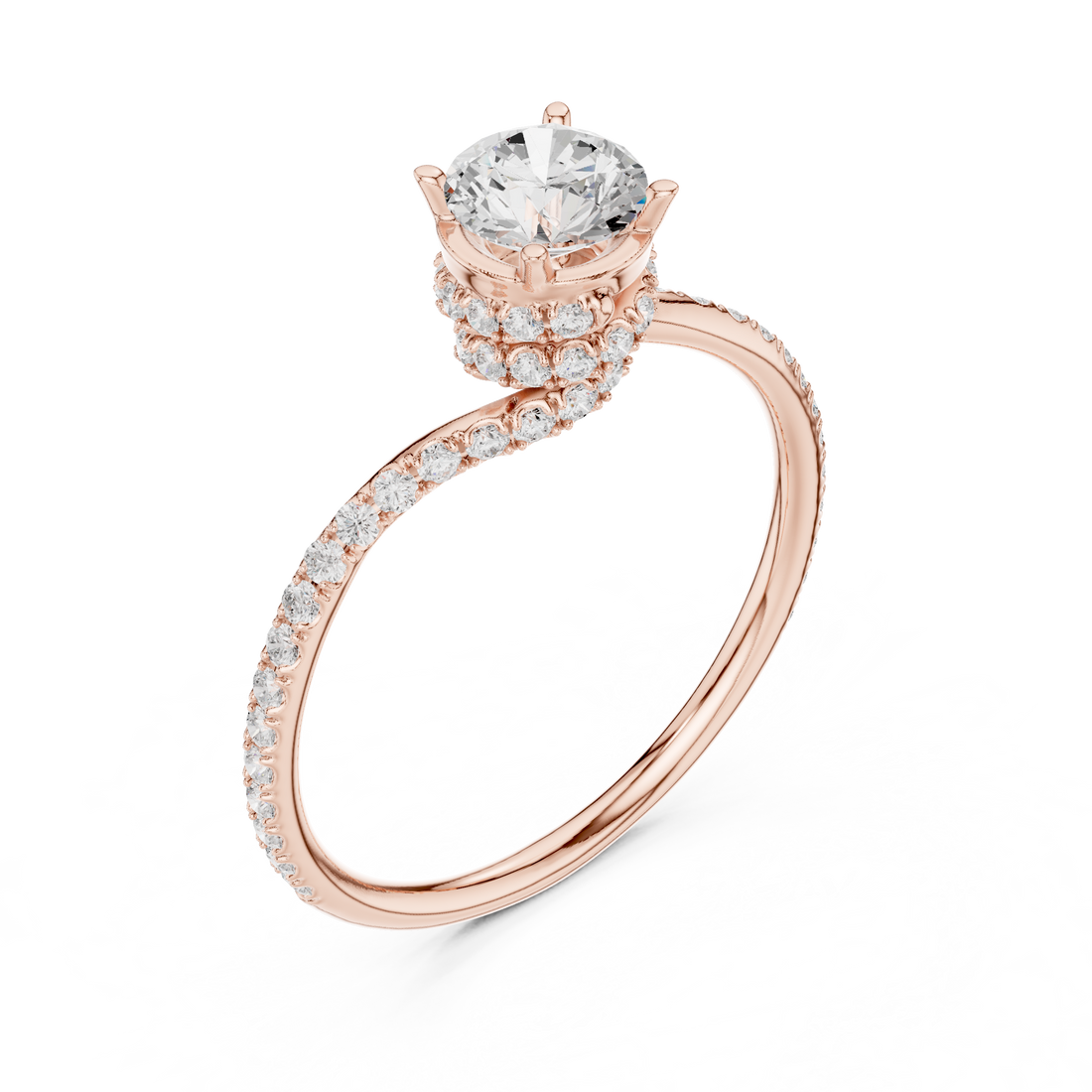 Handmade Twist Shank Diamond Ring | Elegant Bridal Engagement Ring