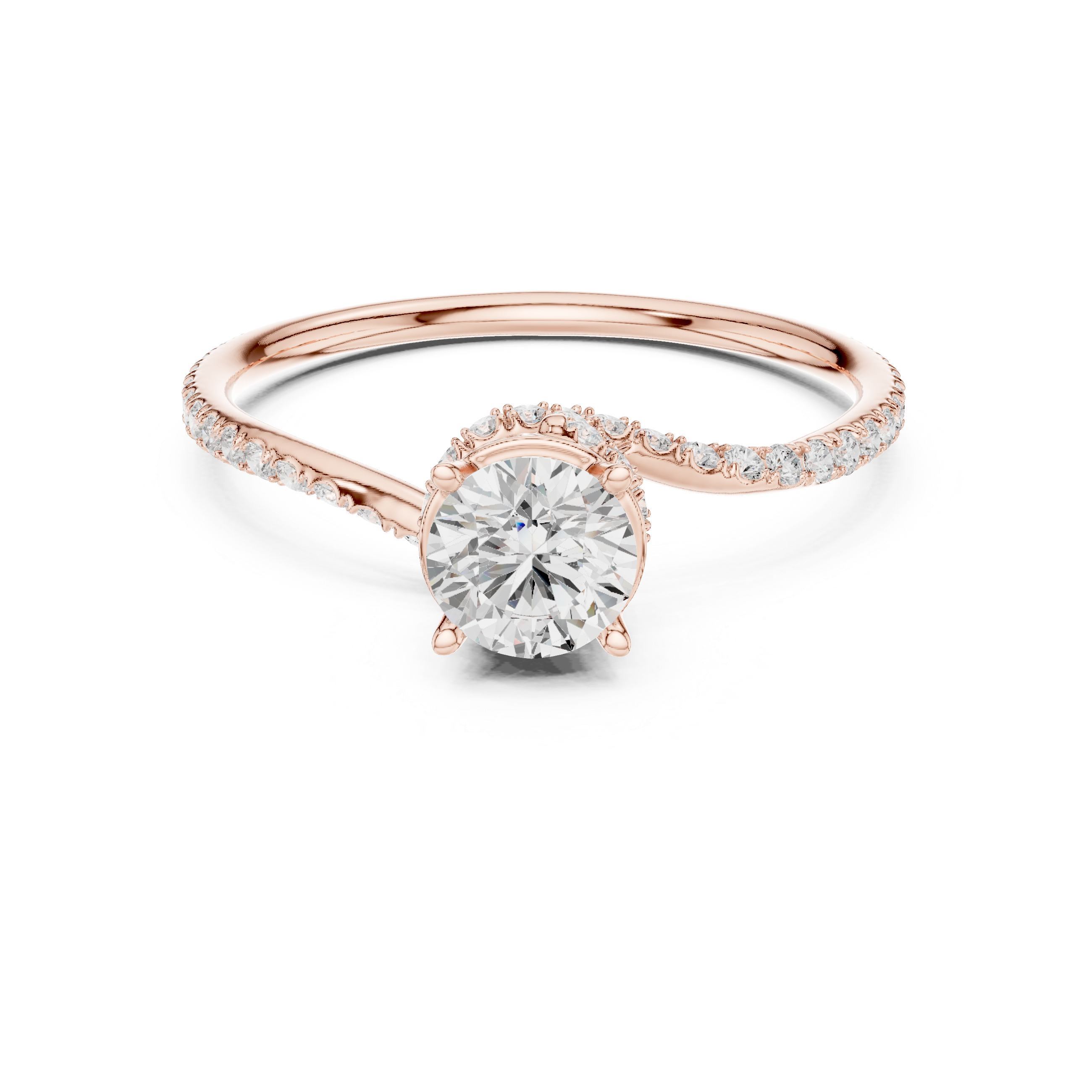 Handmade Twist Shank Diamond Ring | Elegant Bridal Engagement Ring