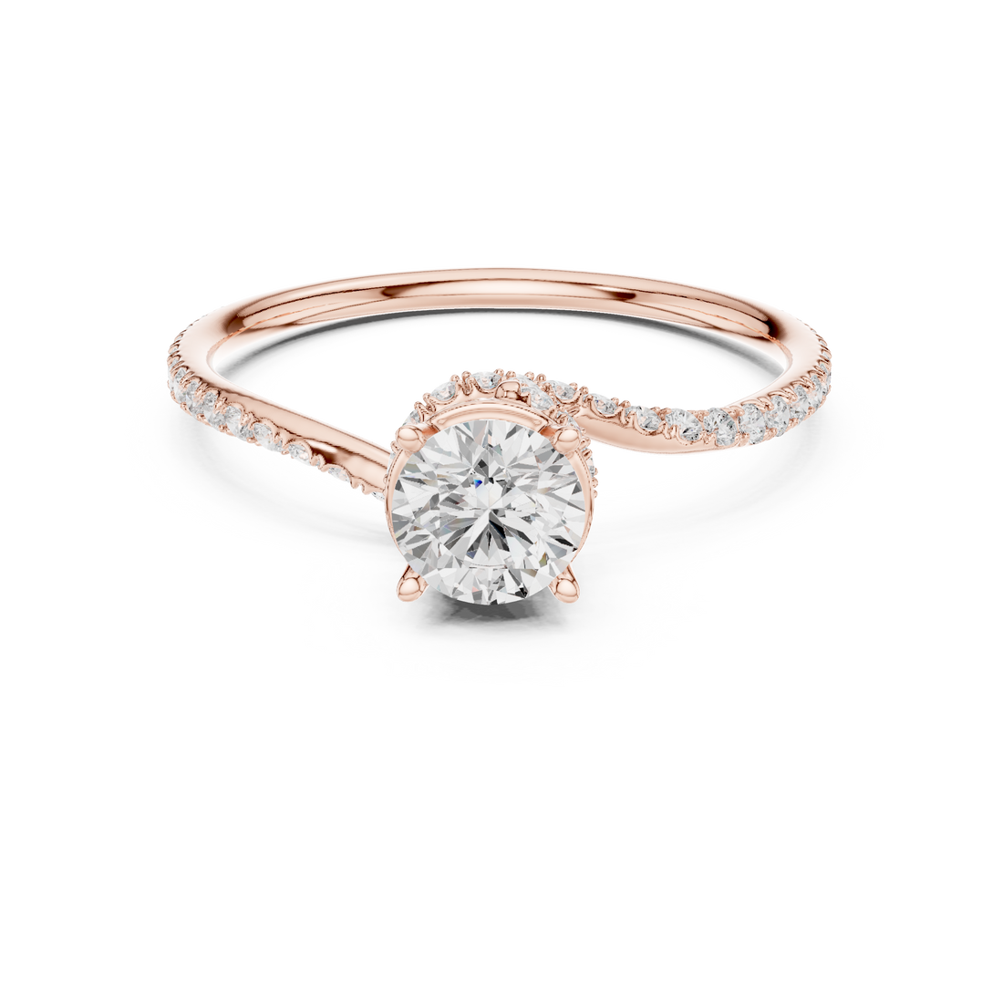 Handmade Twist Shank Diamond Ring | Elegant Bridal Engagement Ring