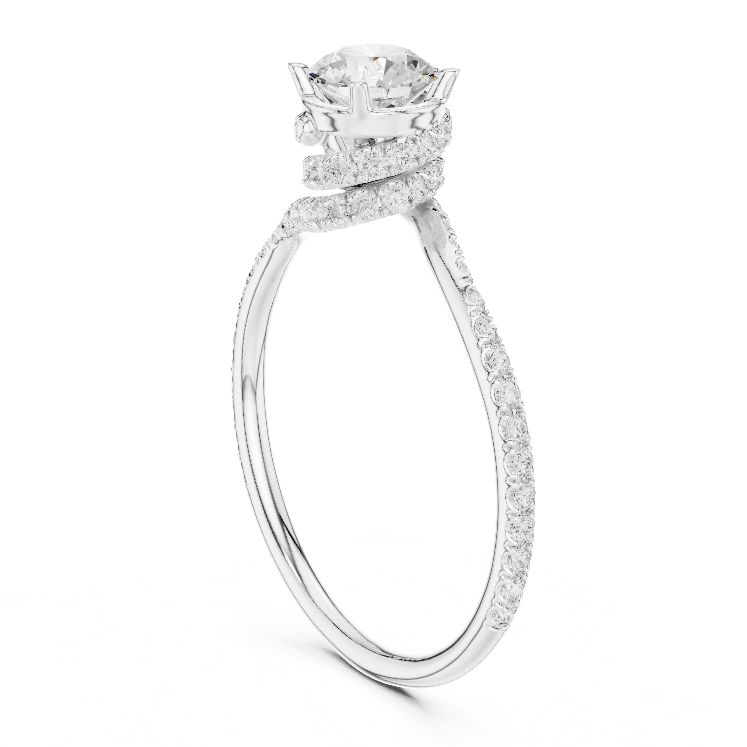 Handmade Twist Shank Diamond Ring | Elegant Bridal Engagement Ring