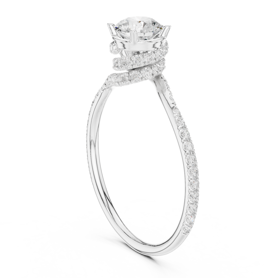 Handmade Twist Shank Diamond Ring | Elegant Bridal Engagement Ring