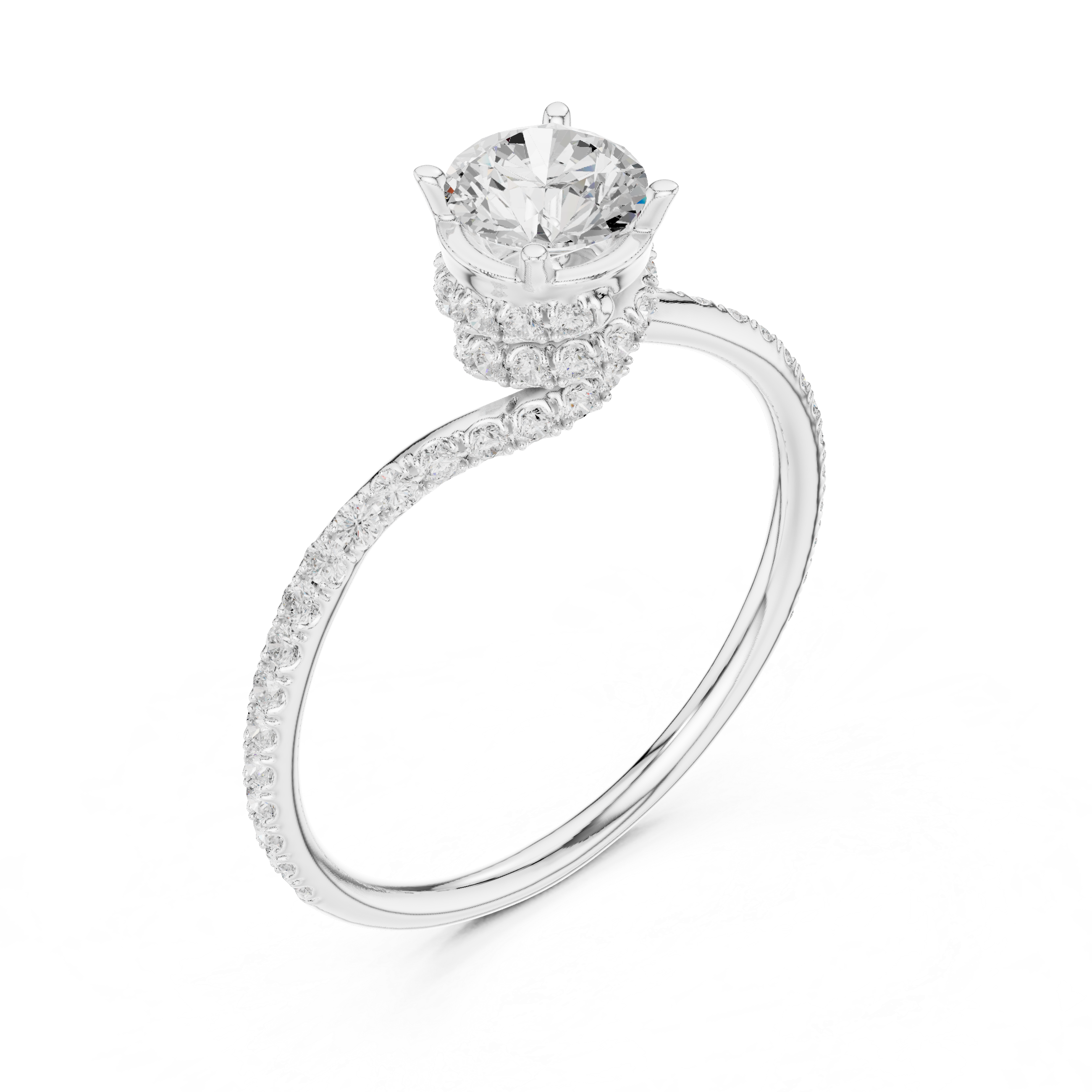 Handmade Twist Shank Diamond Ring | Elegant Bridal Engagement Ring