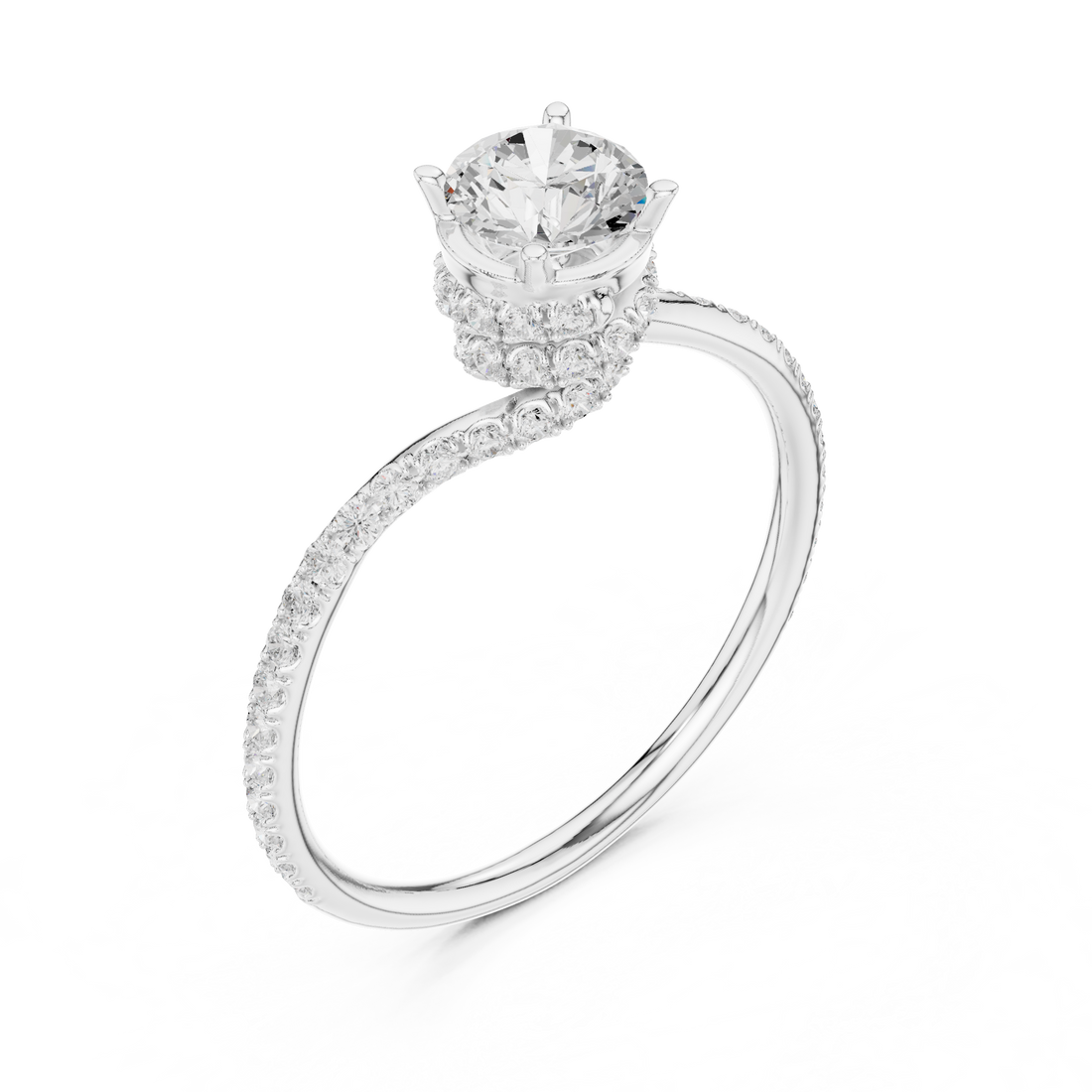 Handmade Twist Shank Diamond Ring | Elegant Bridal Engagement Ring