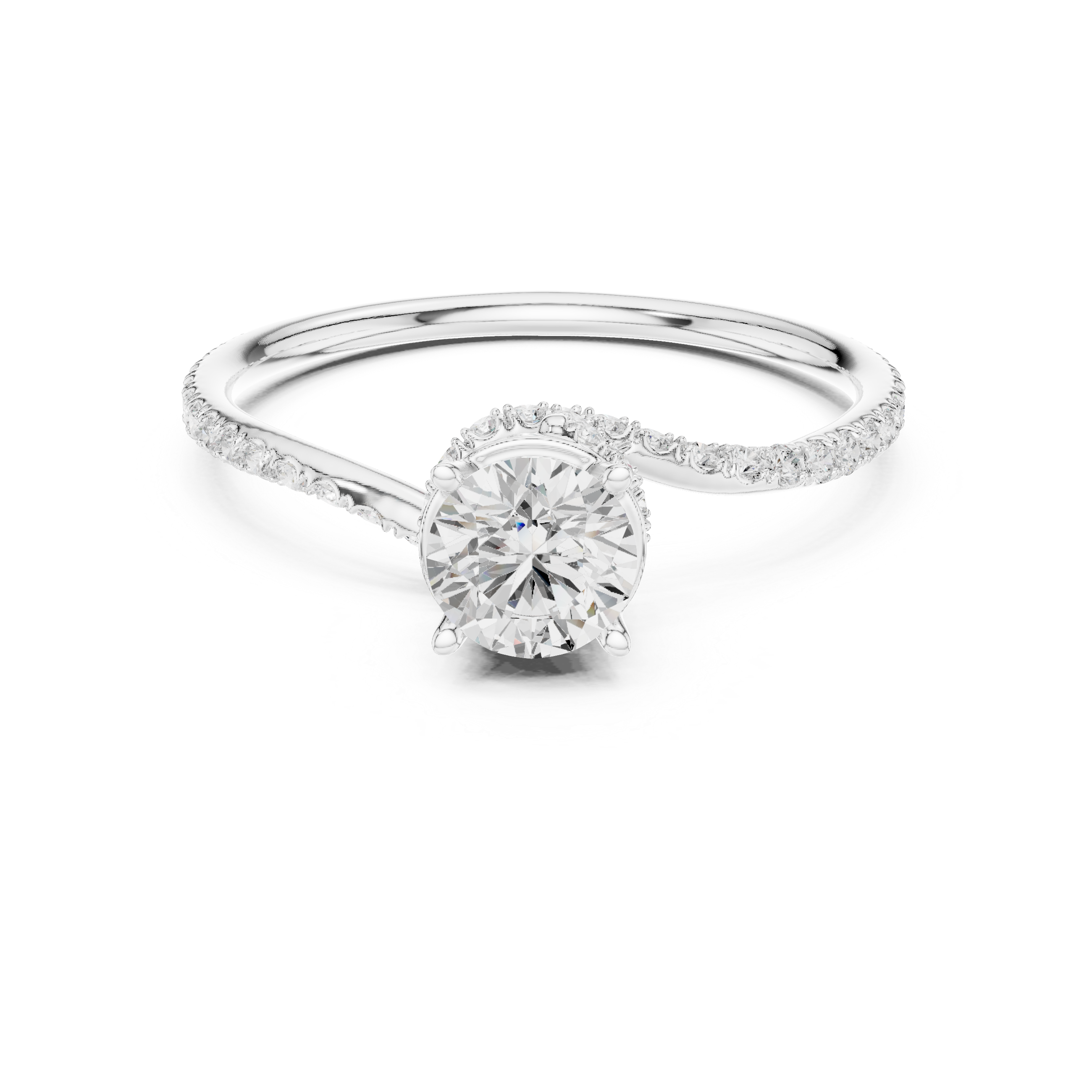 Handmade Twist Shank Diamond Ring | Elegant Bridal Engagement Ring
