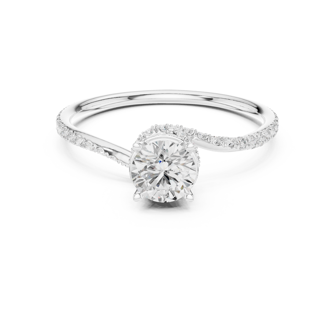 Handmade Twist Shank Diamond Ring | Elegant Bridal Engagement Ring