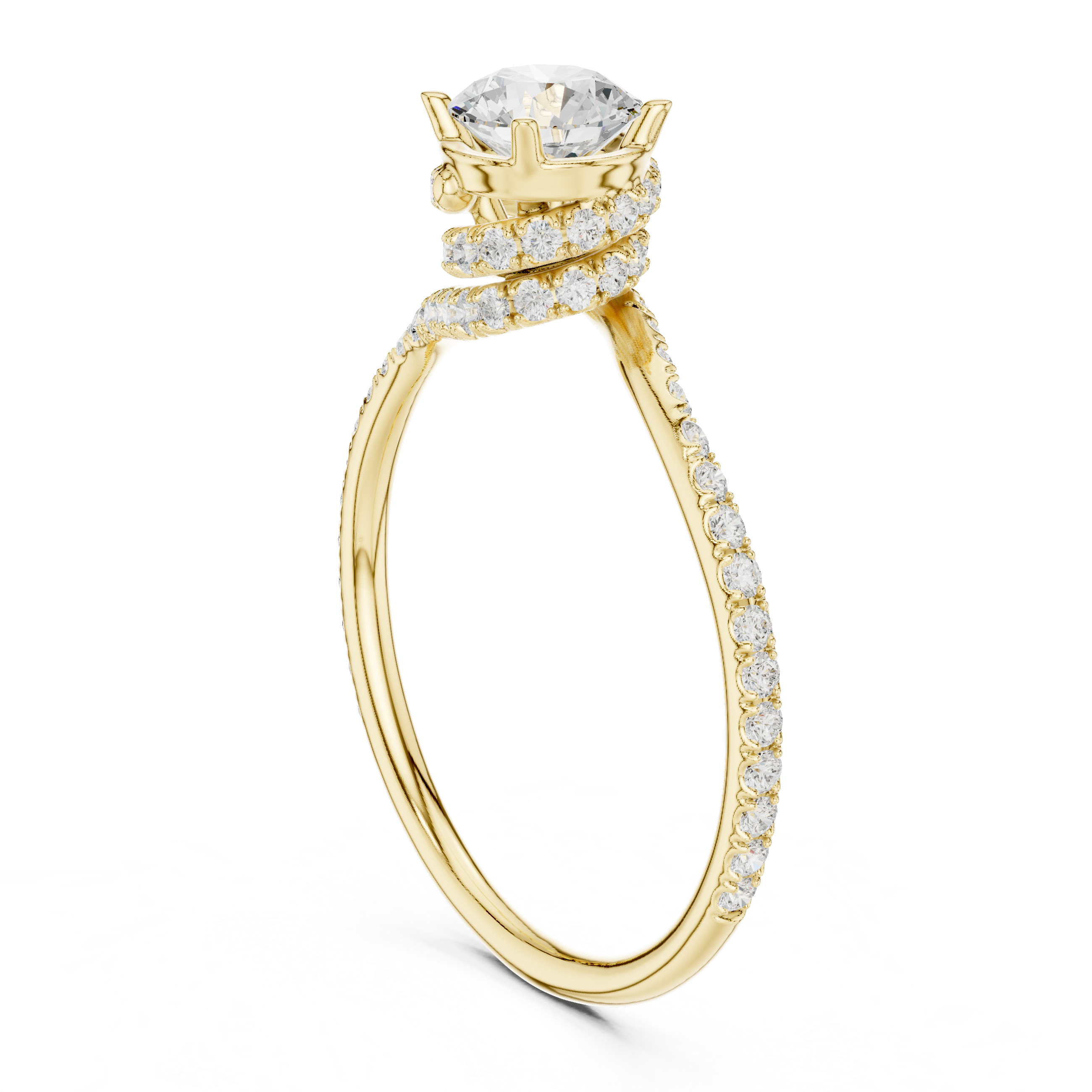 Handmade Twist Shank Diamond Ring | Elegant Bridal Engagement Ring