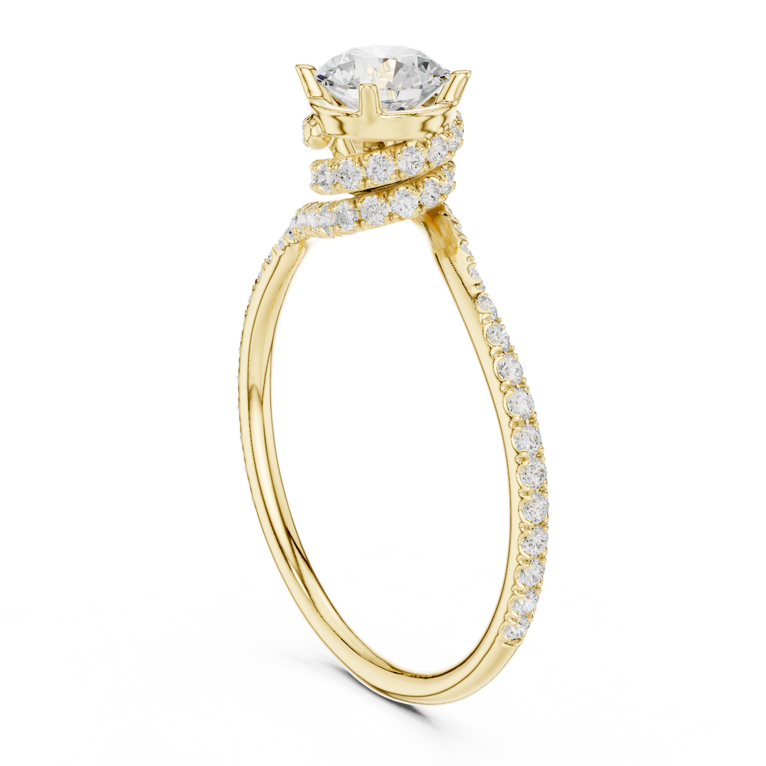 Handmade Twist Shank Diamond Ring | Elegant Bridal Engagement Ring