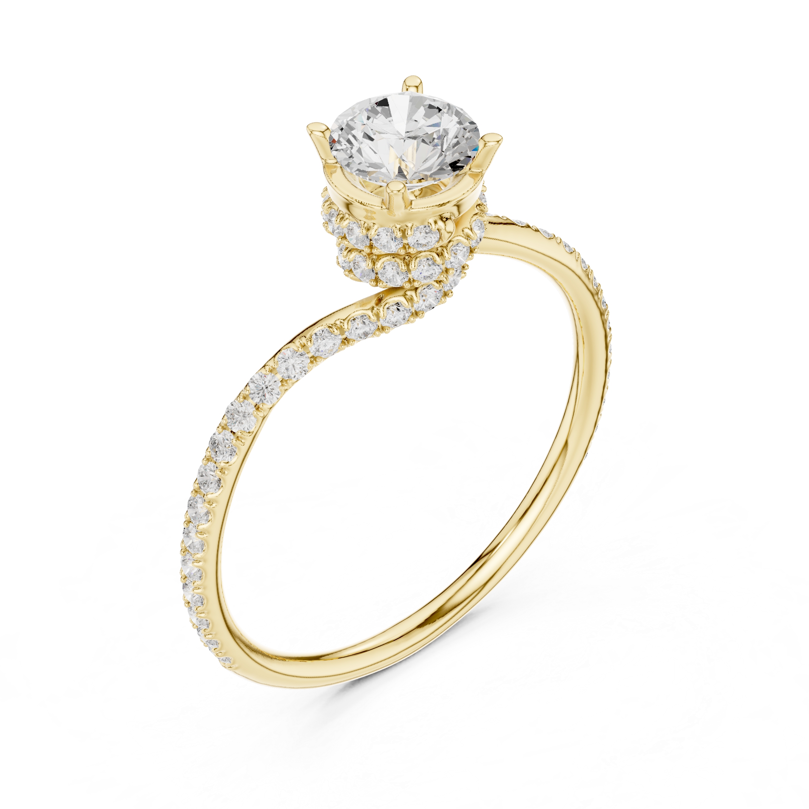 Handmade Twist Shank Diamond Ring | Elegant Bridal Engagement Ring