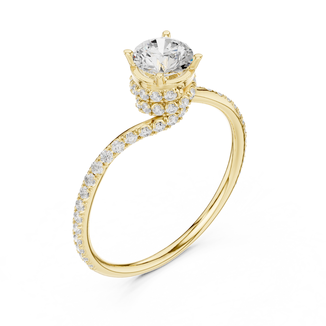 Handmade Twist Shank Diamond Ring | Elegant Bridal Engagement Ring