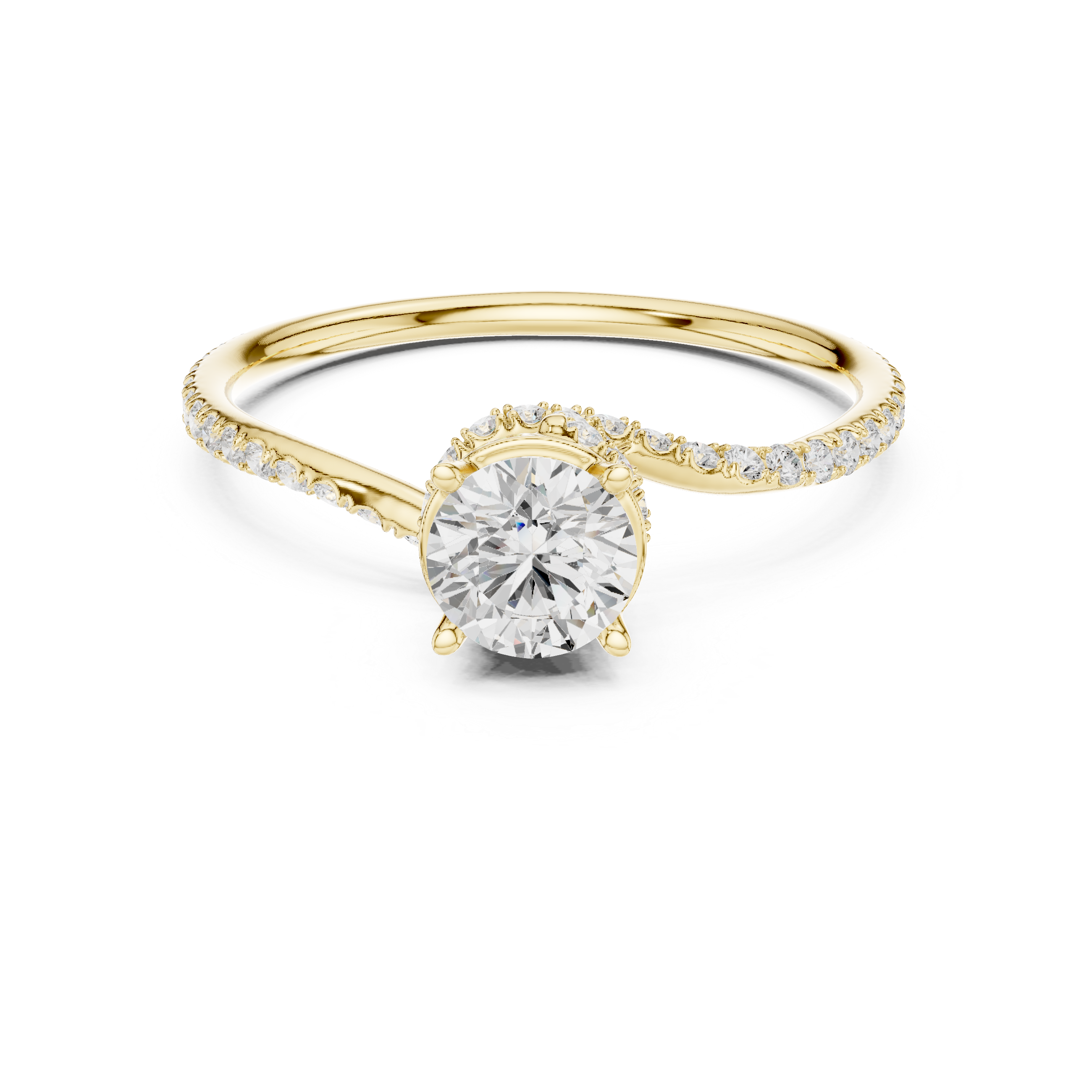 Handmade Twist Shank Diamond Ring | Elegant Bridal Engagement Ring