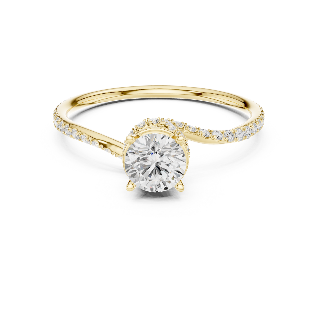 Handmade Twist Shank Diamond Ring | Elegant Bridal Engagement Ring