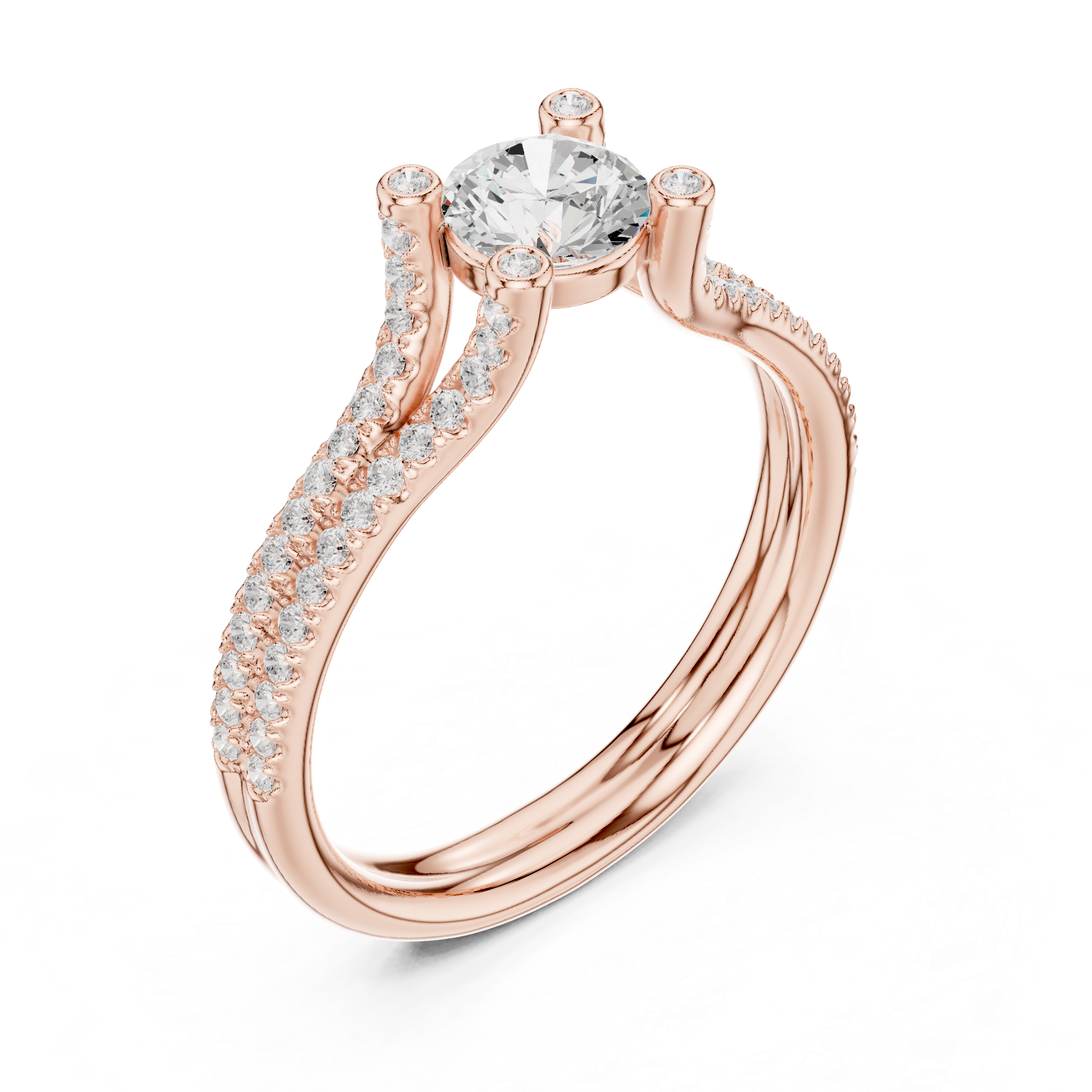 Timeless White Gold Engagement Ring with Artistic Prong Work