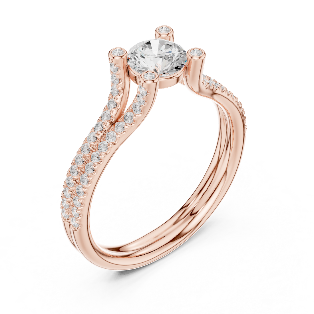 Timeless White Gold Engagement Ring with Artistic Prong Work