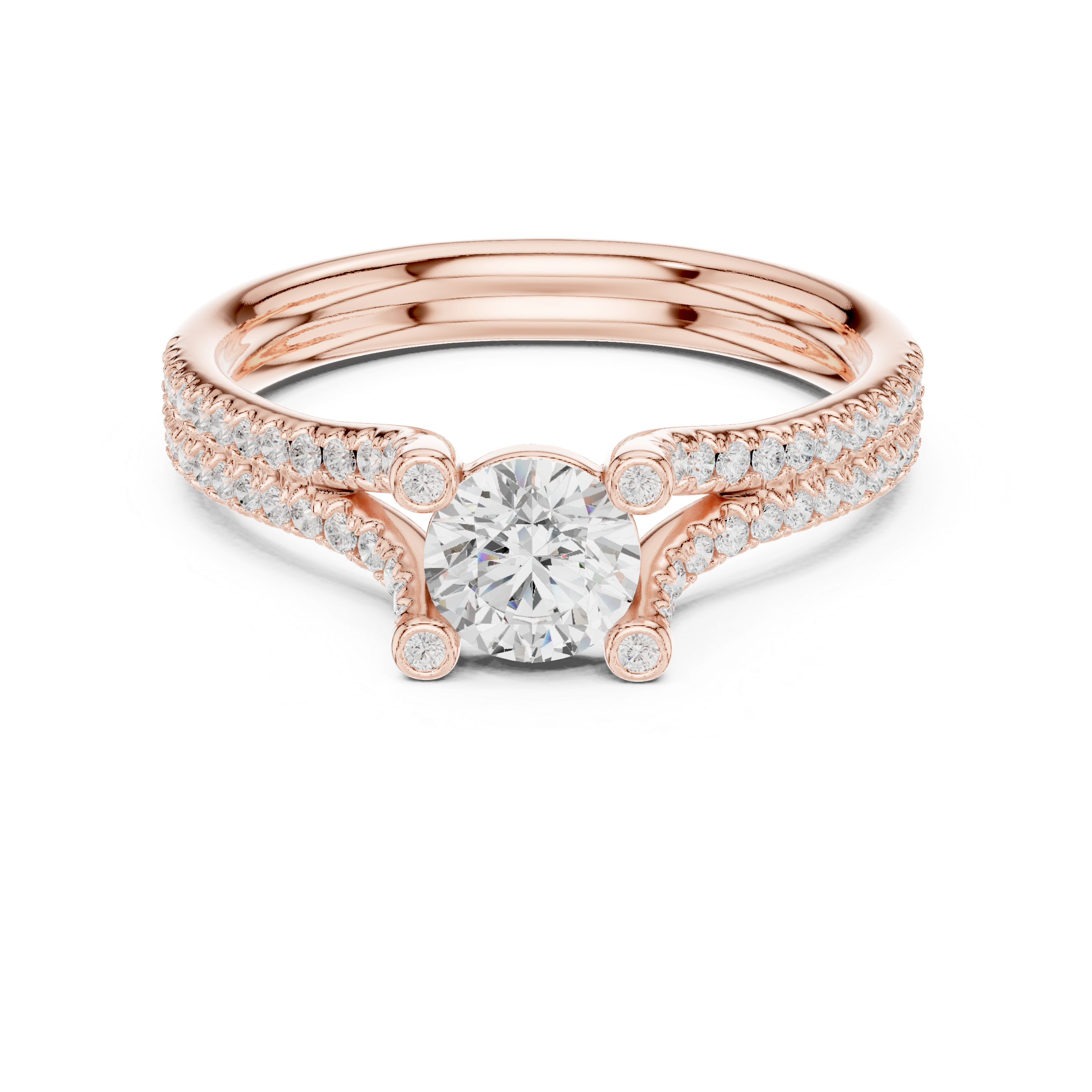 Timeless White Gold Engagement Ring with Artistic Prong Work