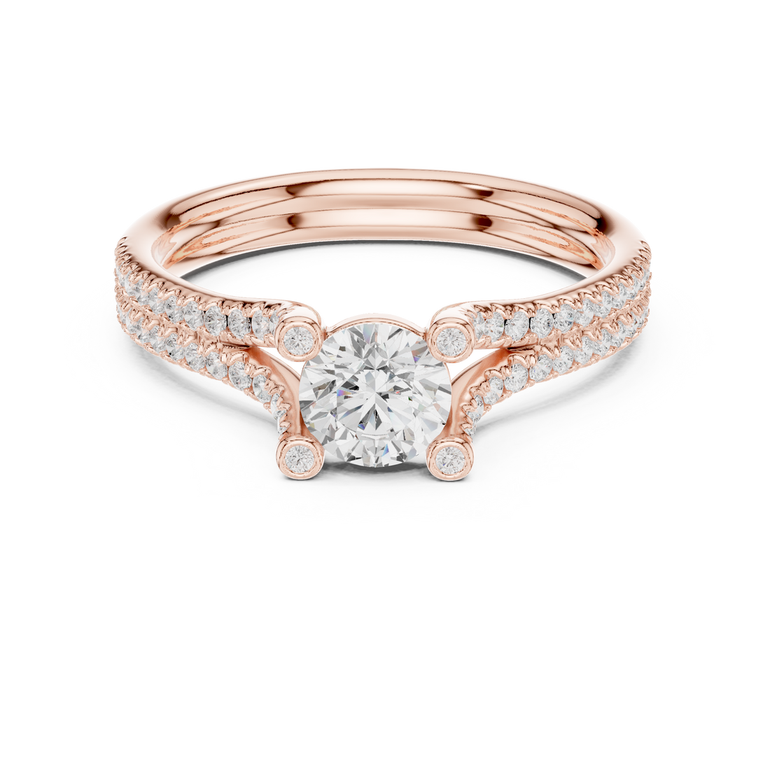 Timeless White Gold Engagement Ring with Artistic Prong Work