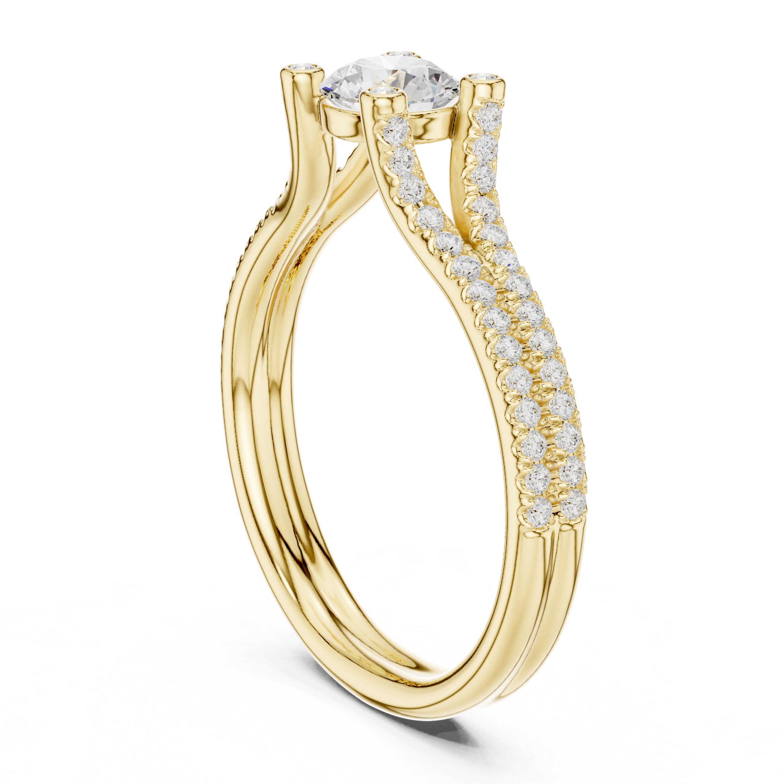 Timeless White Gold Engagement Ring with Artistic Prong Work