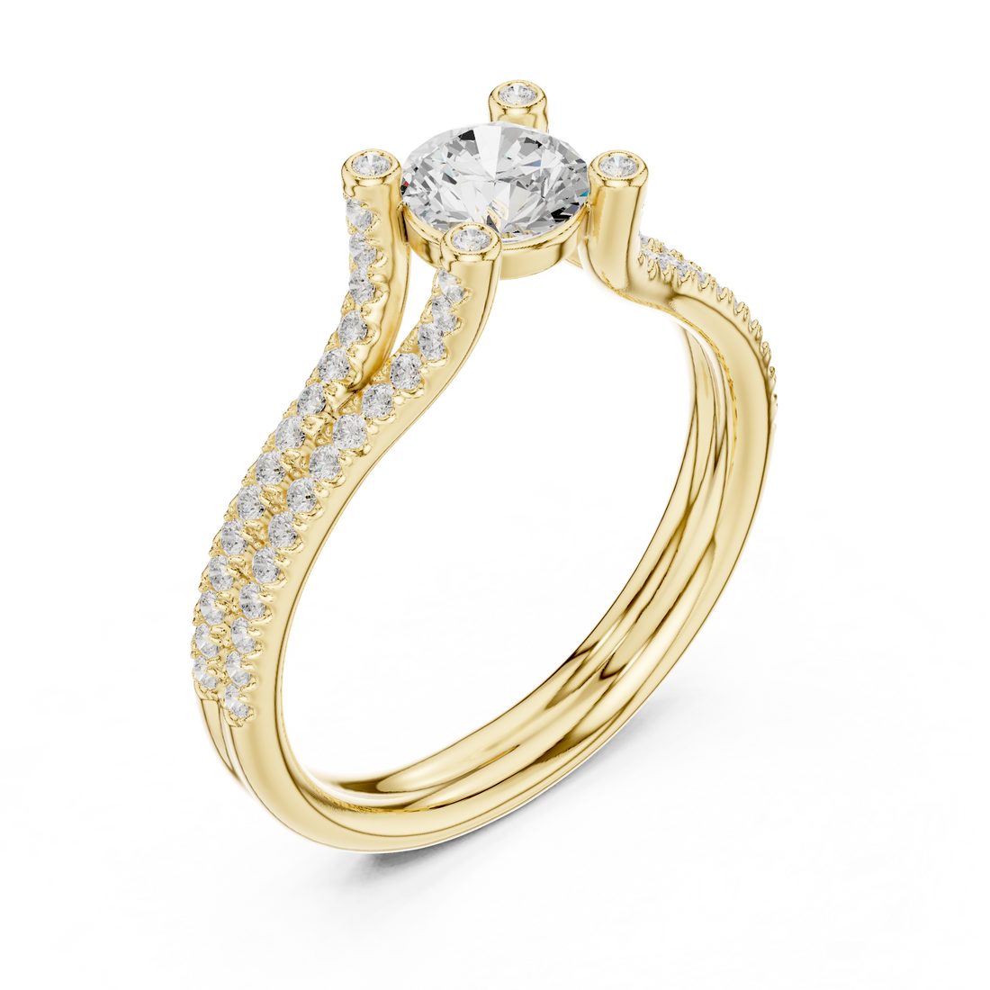 Timeless White Gold Engagement Ring with Artistic Prong Work