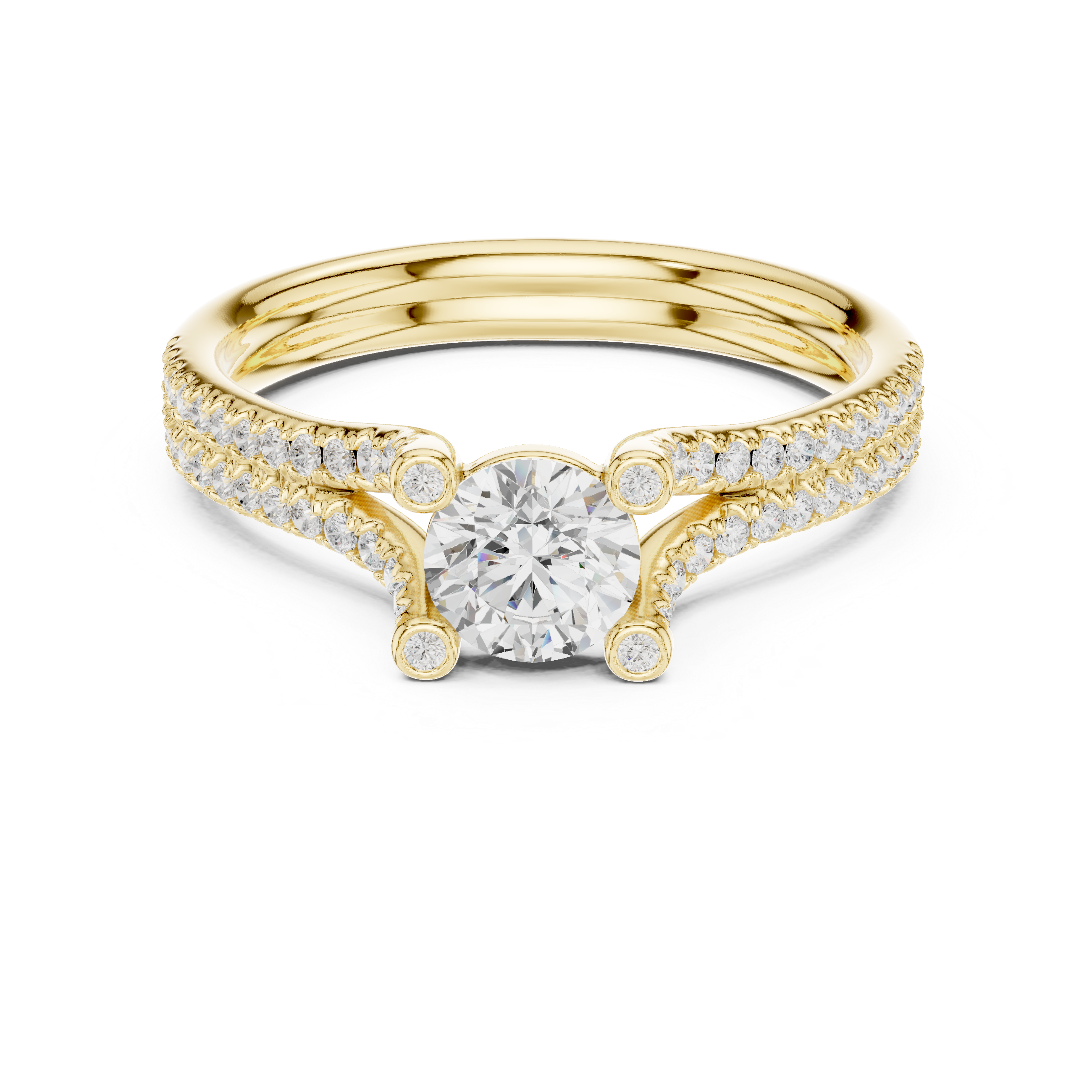 Timeless White Gold Engagement Ring with Artistic Prong Work