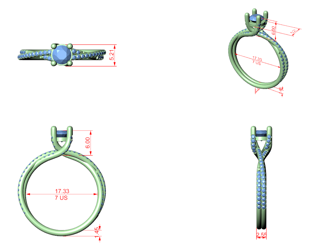 Contemporary Crossover Bezel Round Diamond Ring with Split Pave Shank
