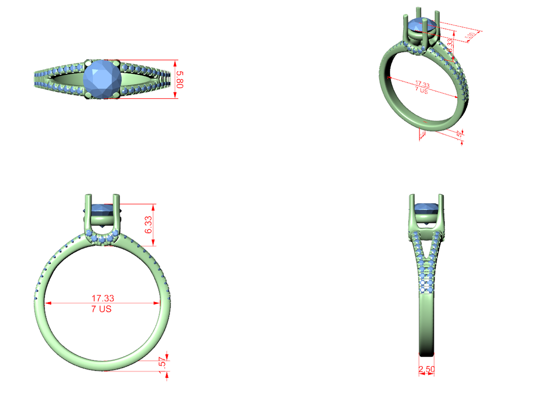 Modern Round Diamond Engagement Ring with Split Shank Ring
