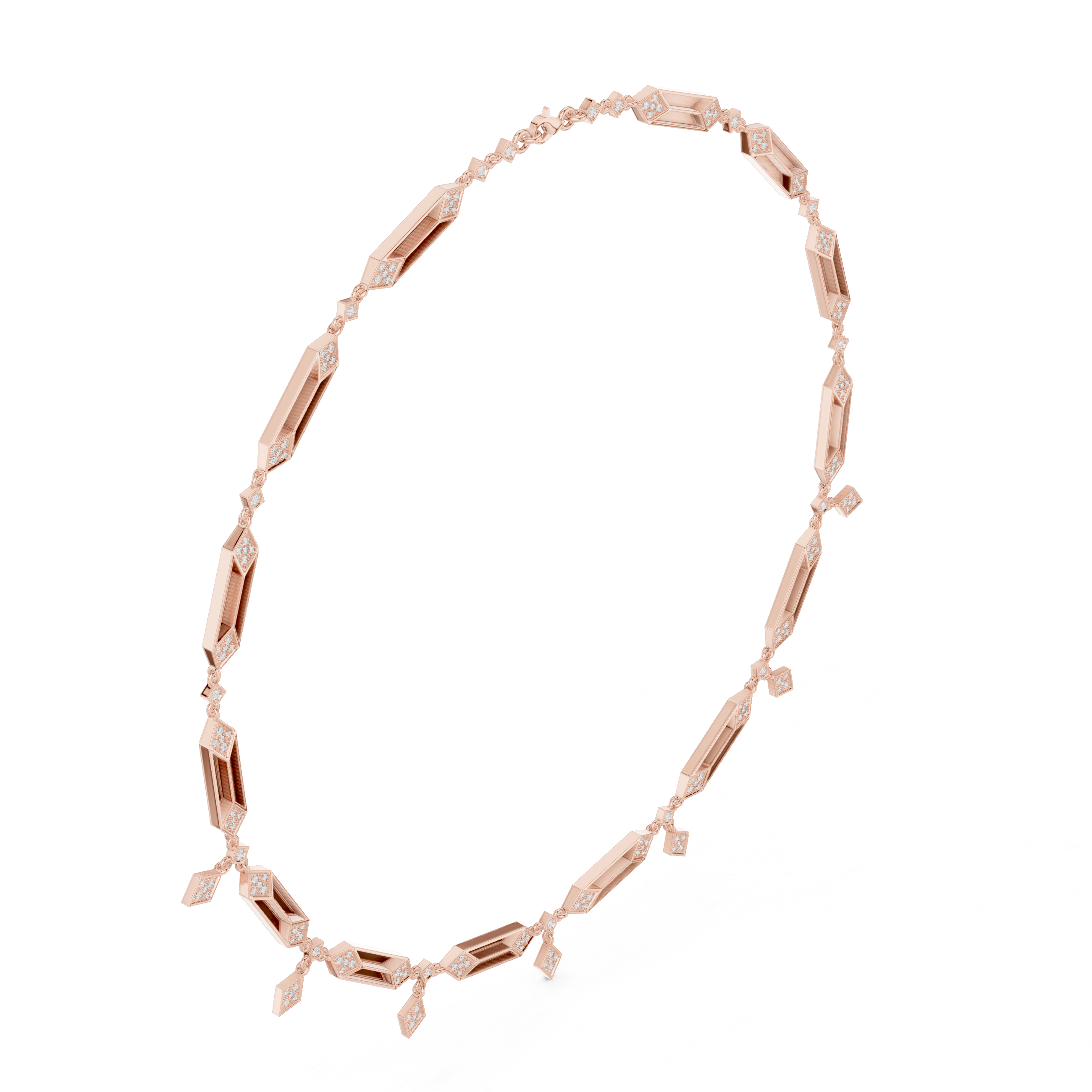 Premium White Gold Diamond Bar Necklace for Women, Modern Geometric Bridal Jewelry, Luxury Wedding Necklace Gift