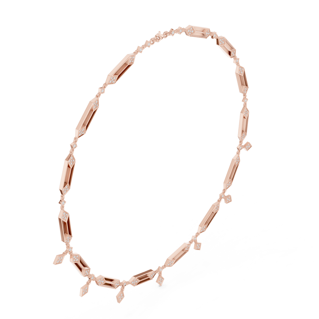 Premium White Gold Diamond Bar Necklace for Women, Modern Geometric Bridal Jewelry, Luxury Wedding Necklace Gift