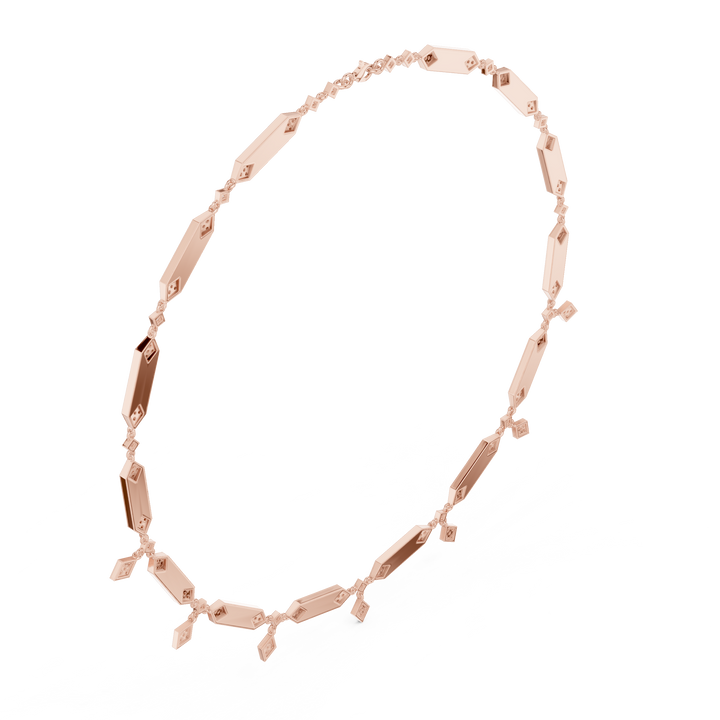 Premium White Gold Diamond Bar Necklace for Women, Modern Geometric Bridal Jewelry, Luxury Wedding Necklace Gift