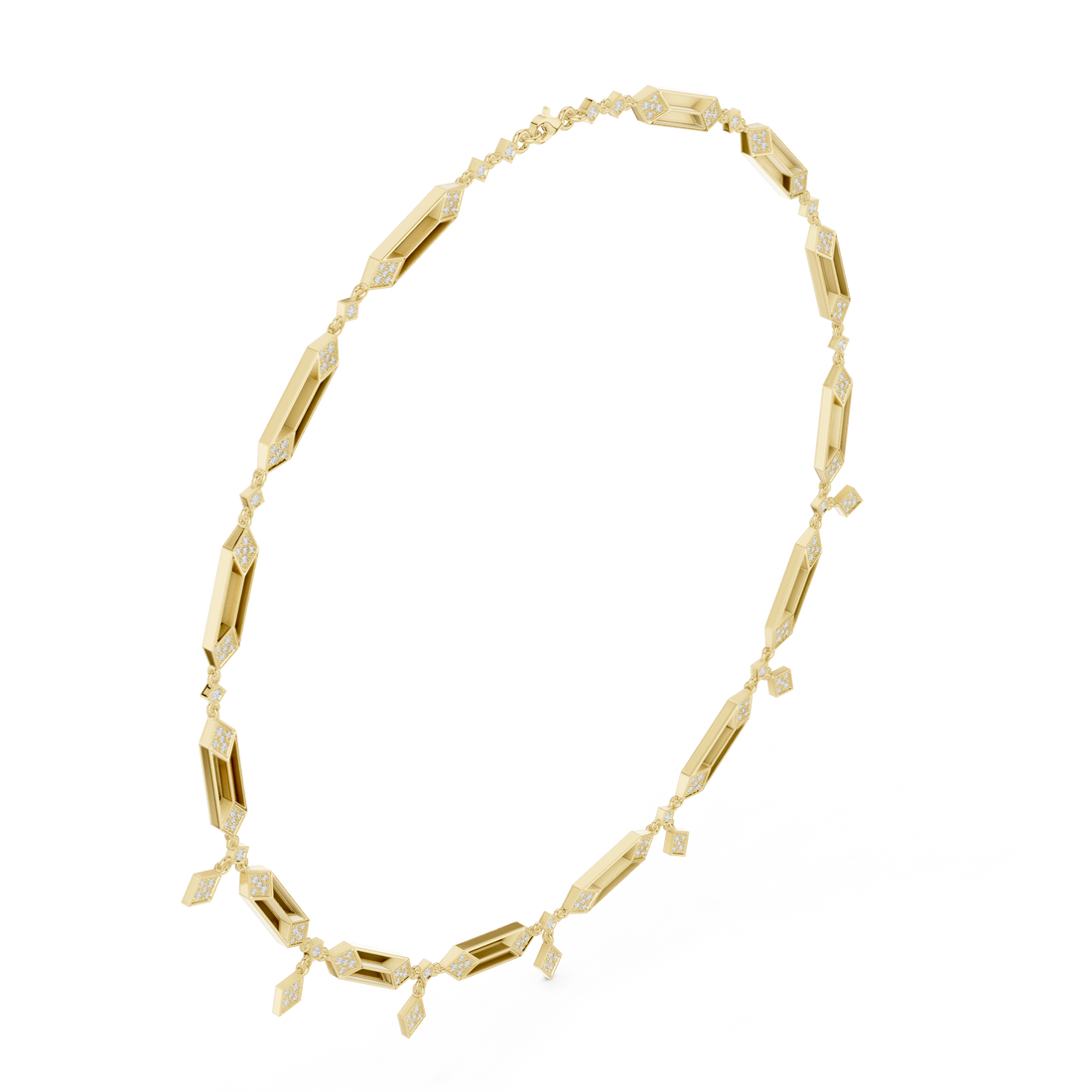 Premium White Gold Diamond Bar Necklace for Women, Modern Geometric Bridal Jewelry, Luxury Wedding Necklace Gift