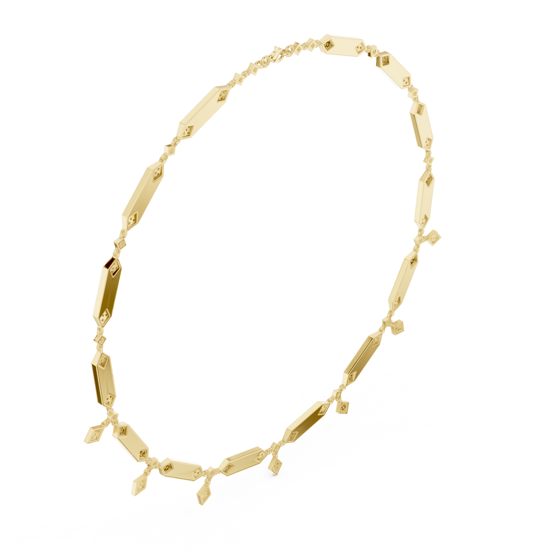 Premium White Gold Diamond Bar Necklace for Women, Modern Geometric Bridal Jewelry, Luxury Wedding Necklace Gift