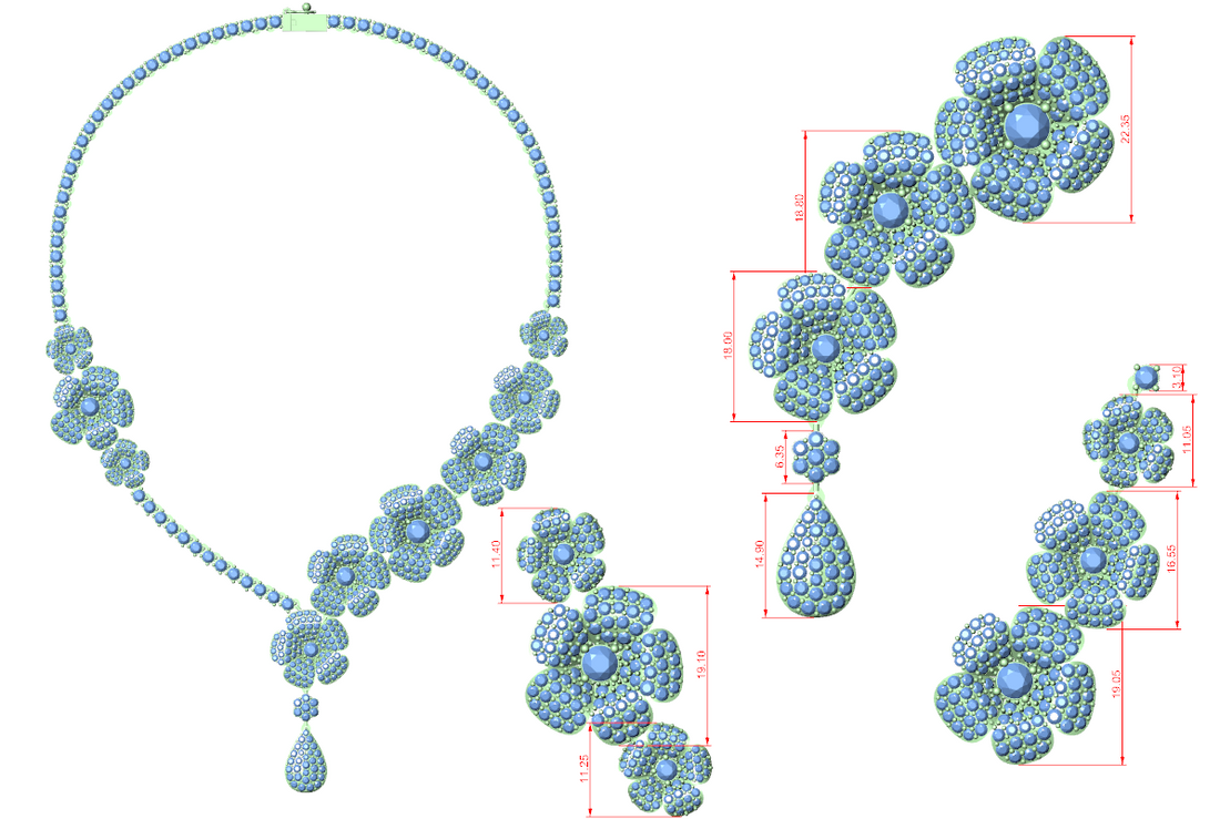 Modern White Gold Diamond Fashion Necklace for Women, Luxury Floral Bridal Statement Jewelry, Elegant Gift for Her