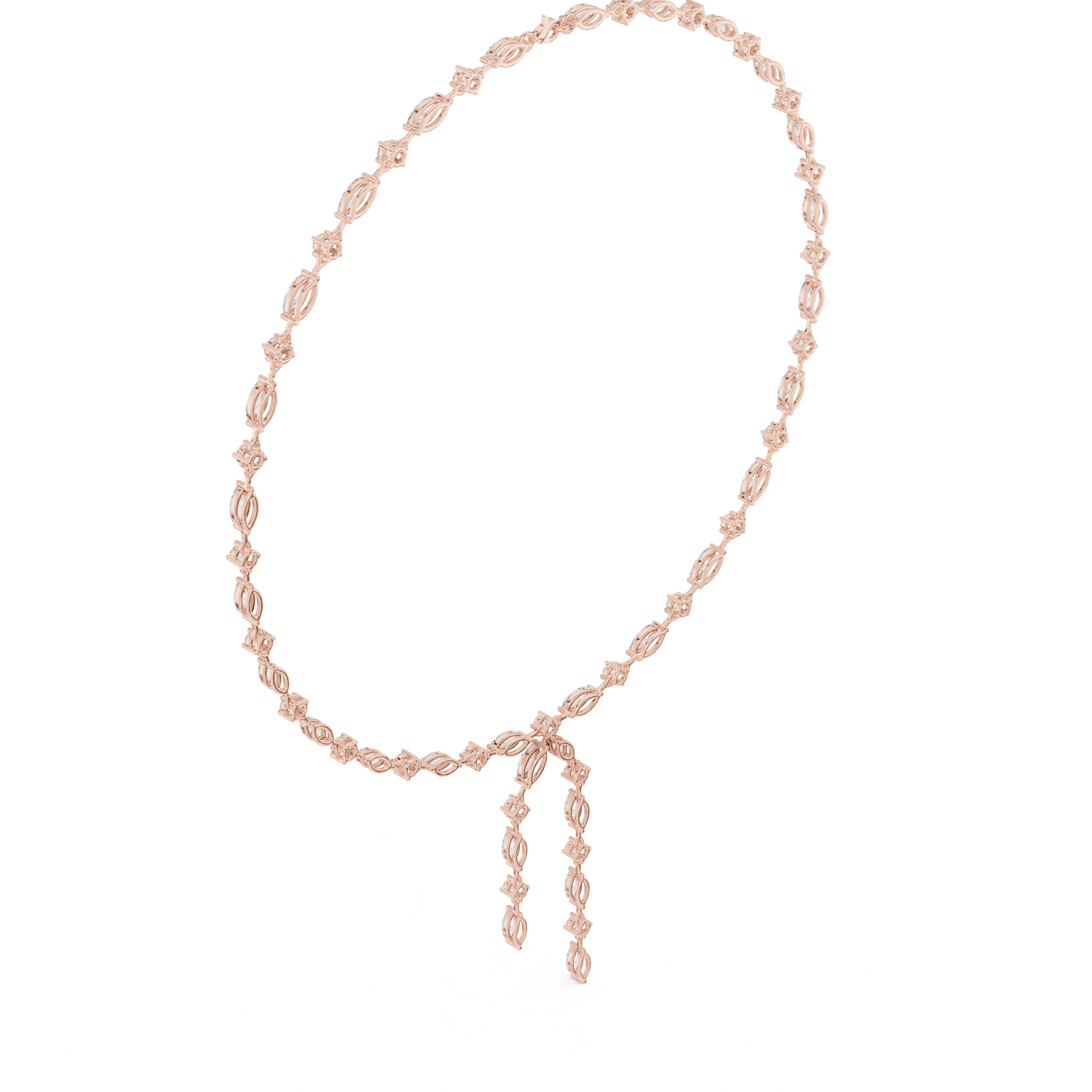 Luxury Rose Gold Diamond Y Necklace for Women, Elegant Wedding Statement Jewelry, Designer Bridal Necklace Gift