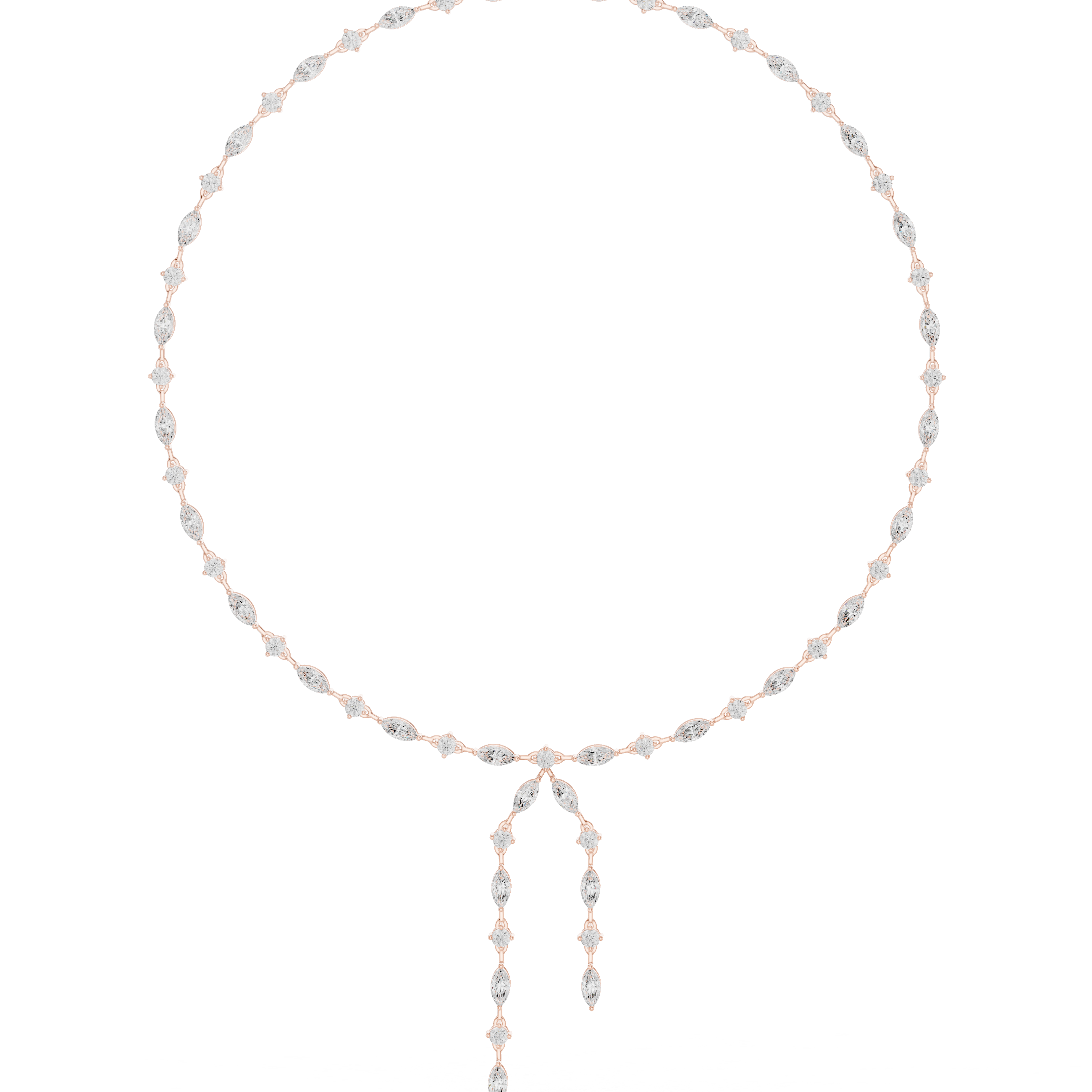 Luxury Rose Gold Diamond Y Necklace for Women, Elegant Wedding Statement Jewelry, Designer Bridal Necklace Gift