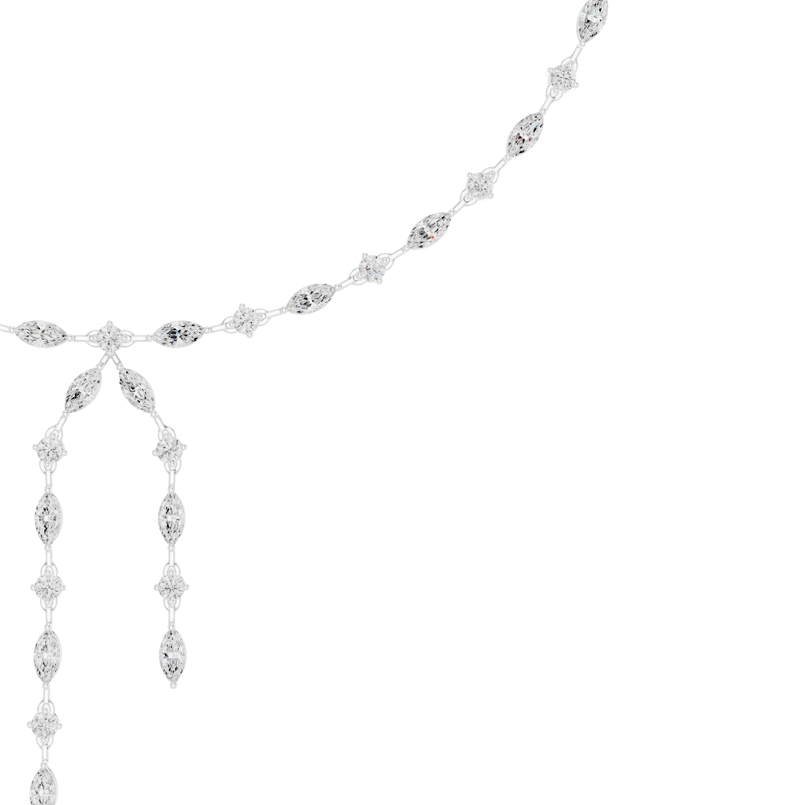 Luxury Rose Gold Diamond Y Necklace for Women, Elegant Wedding Statement Jewelry, Designer Bridal Necklace Gift