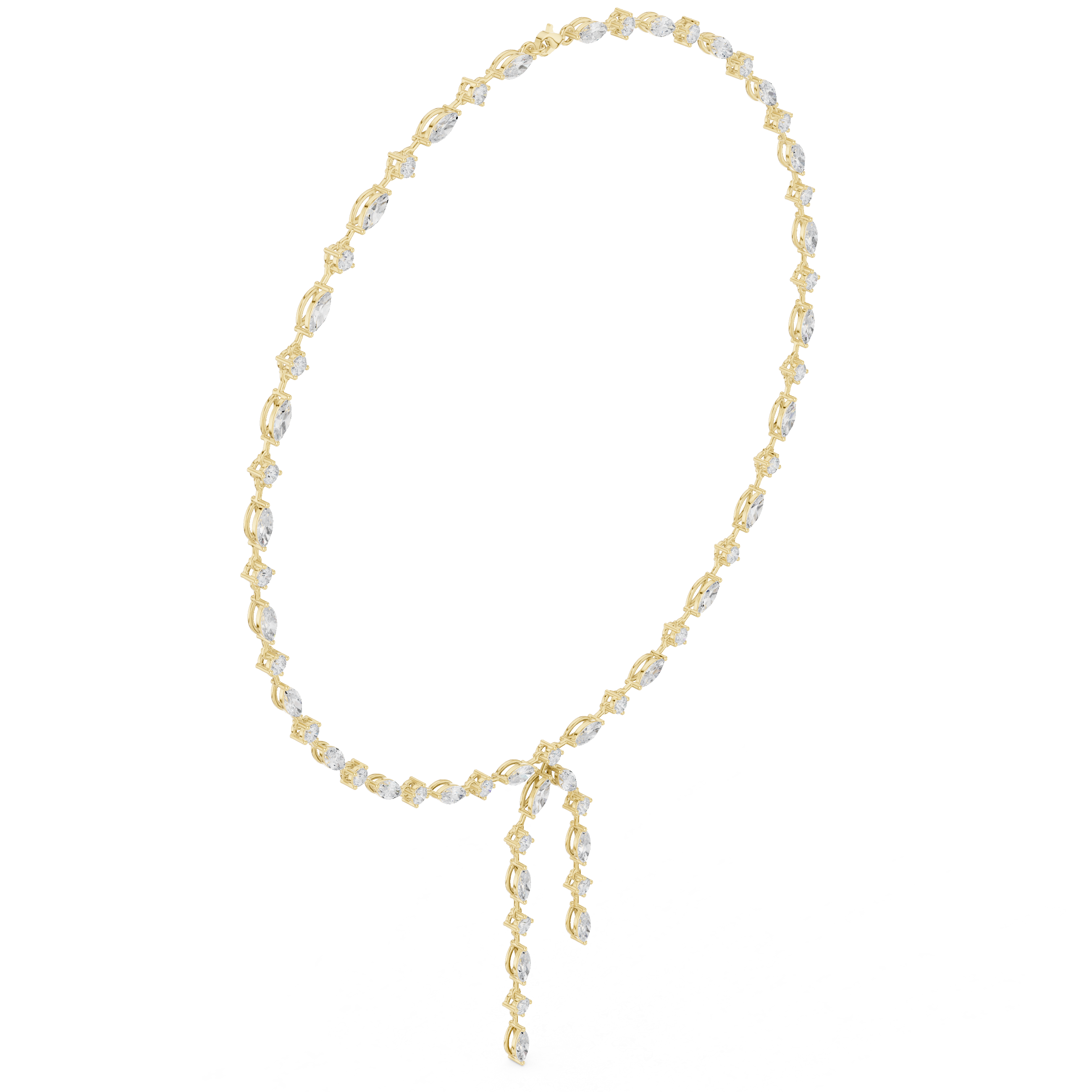 Luxury Rose Gold Diamond Y Necklace for Women, Elegant Wedding Statement Jewelry, Designer Bridal Necklace Gift