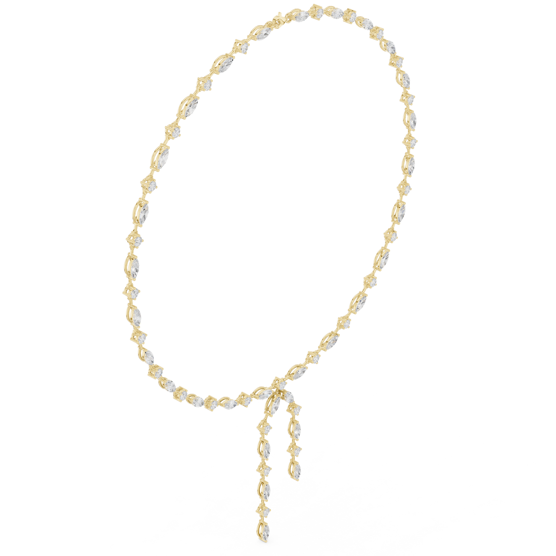 Luxury Rose Gold Diamond Y Necklace for Women, Elegant Wedding Statement Jewelry, Designer Bridal Necklace Gift