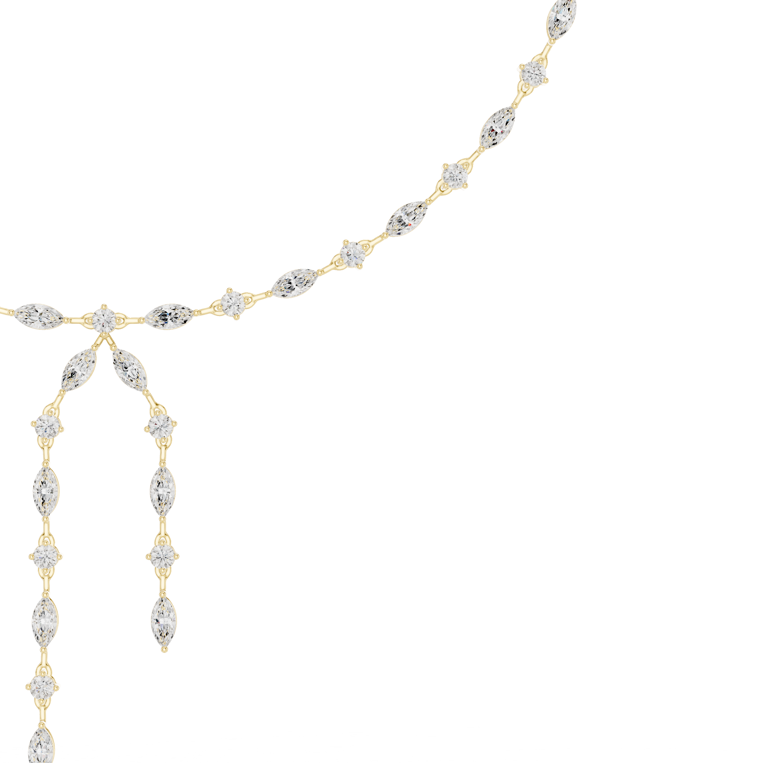 Luxury Rose Gold Diamond Y Necklace for Women, Elegant Wedding Statement Jewelry, Designer Bridal Necklace Gift