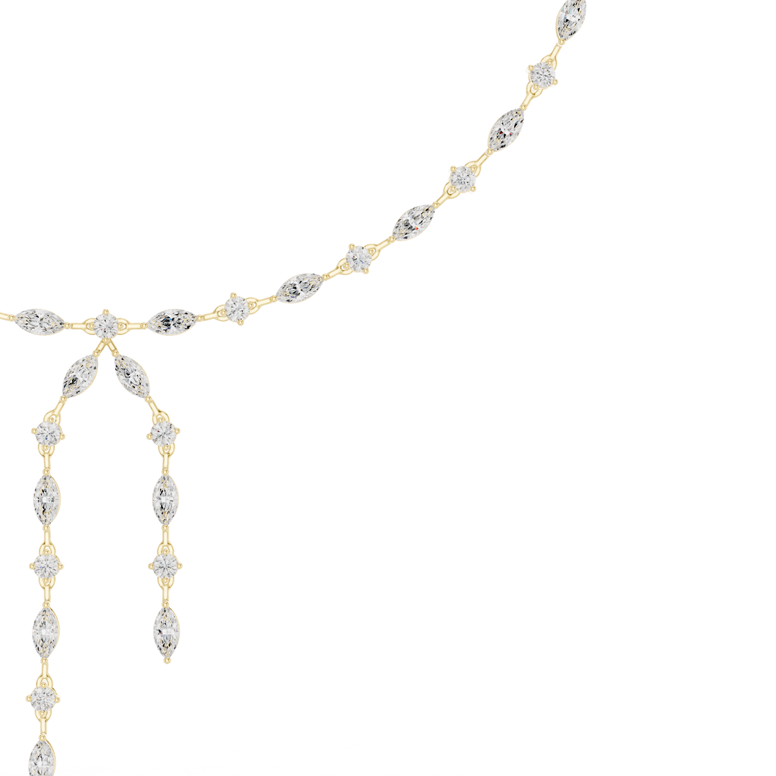 Luxury Rose Gold Diamond Y Necklace for Women, Elegant Wedding Statement Jewelry, Designer Bridal Necklace Gift