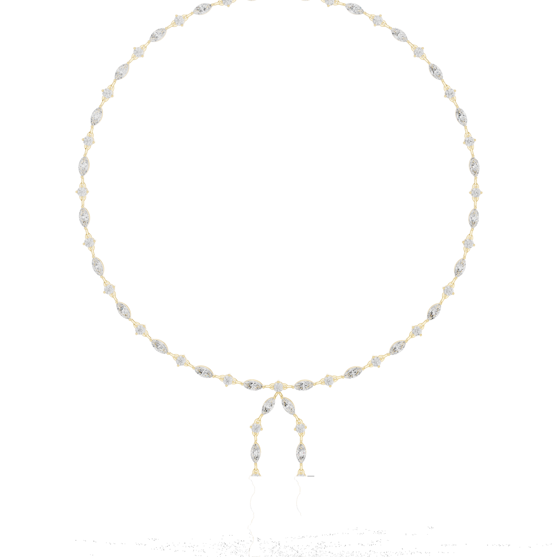 Luxury Rose Gold Diamond Y Necklace for Women, Elegant Wedding Statement Jewelry, Designer Bridal Necklace Gift
