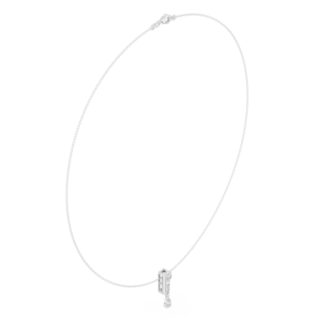 Elegant Rose Gold Diamond Lariat Necklace for Women, Luxury Bridal Statement Jewelry, Sparkling Gift for Her