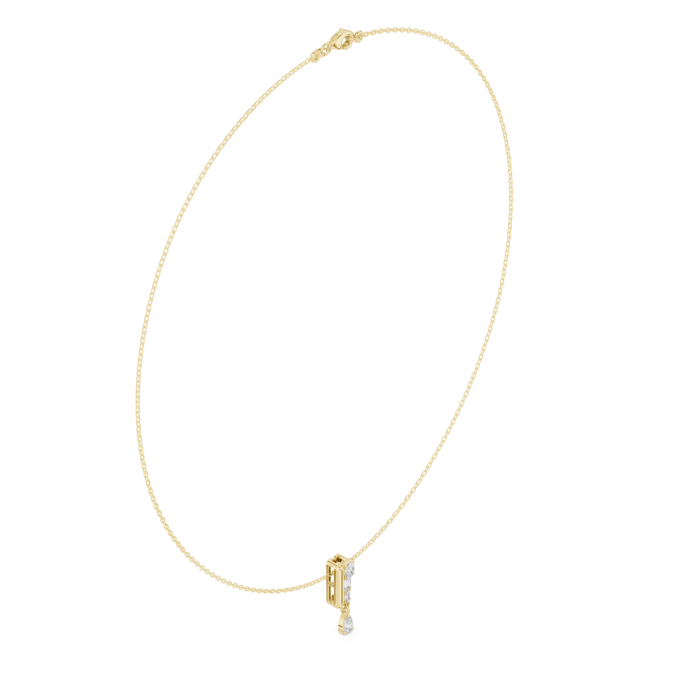 Elegant Rose Gold Diamond Lariat Necklace for Women, Luxury Bridal Statement Jewelry, Sparkling Gift for Her