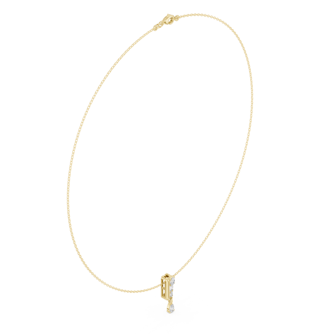 Elegant Rose Gold Diamond Lariat Necklace for Women, Luxury Bridal Statement Jewelry, Sparkling Gift for Her